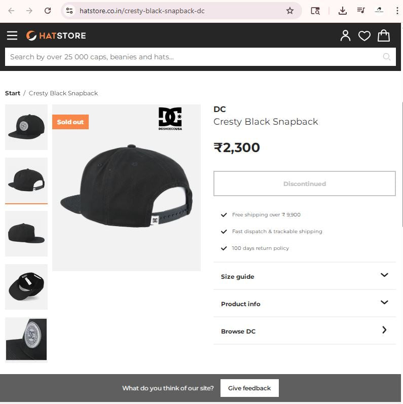 DC Shoes x New Era 59FIFTY Fitted Trucker Thrifted Hat - Black Skateboard Cap