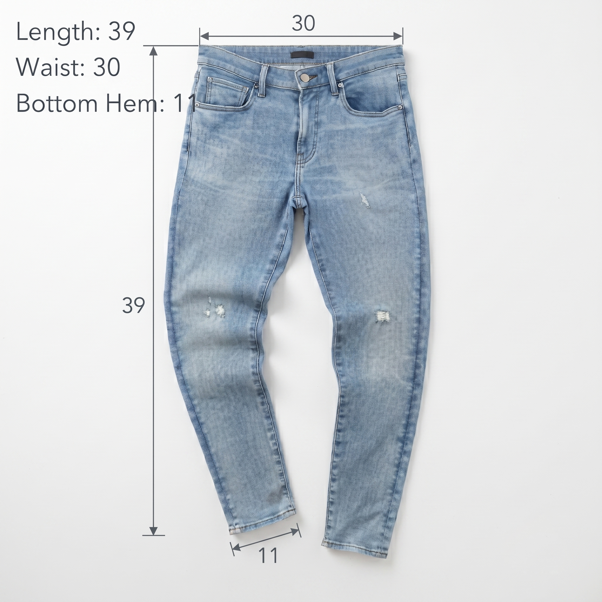 Thrifted Uniqlo Jeans Light Wash Distressed Denim Waist: 30 inches/ J1100