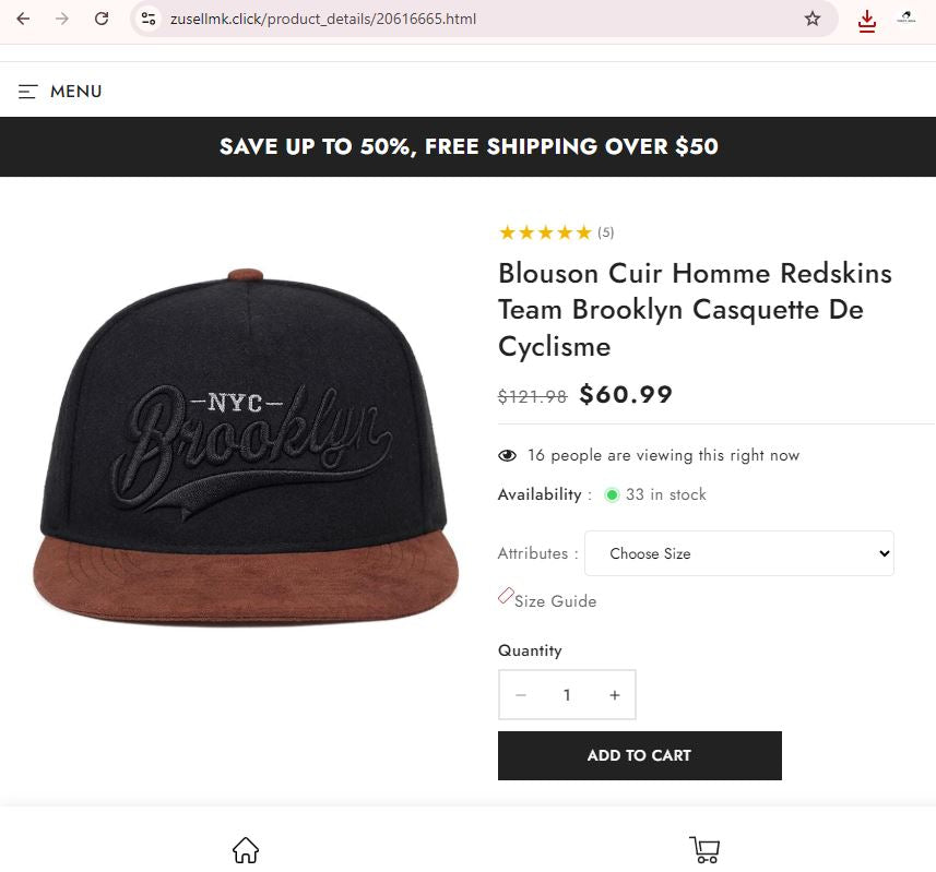 Vintage Brooklyn NYC Embroidered Thrifted Snapback Cap - Two-Tone