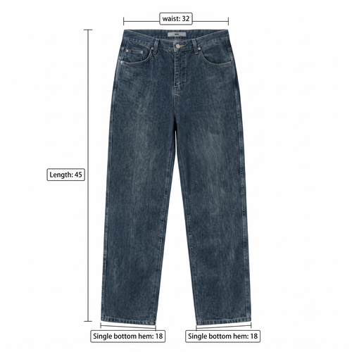 Thrifted SIUDEE 100% Cotton Dark Wash Straight Denim Pants Waist:32/ J1113