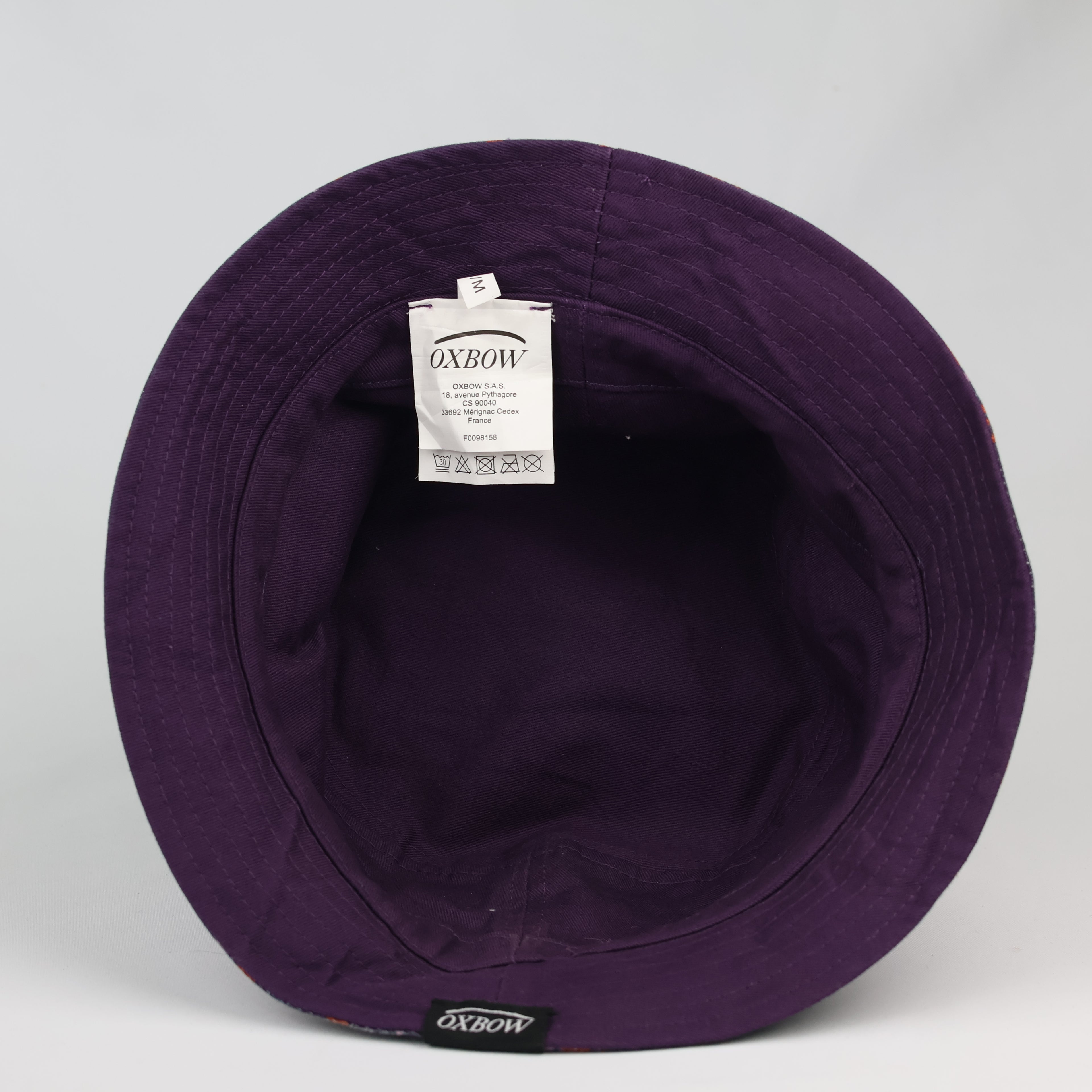 Retro Oxbow All-Over Pattern Bucket Hat - Dark Purple (Size S/M)