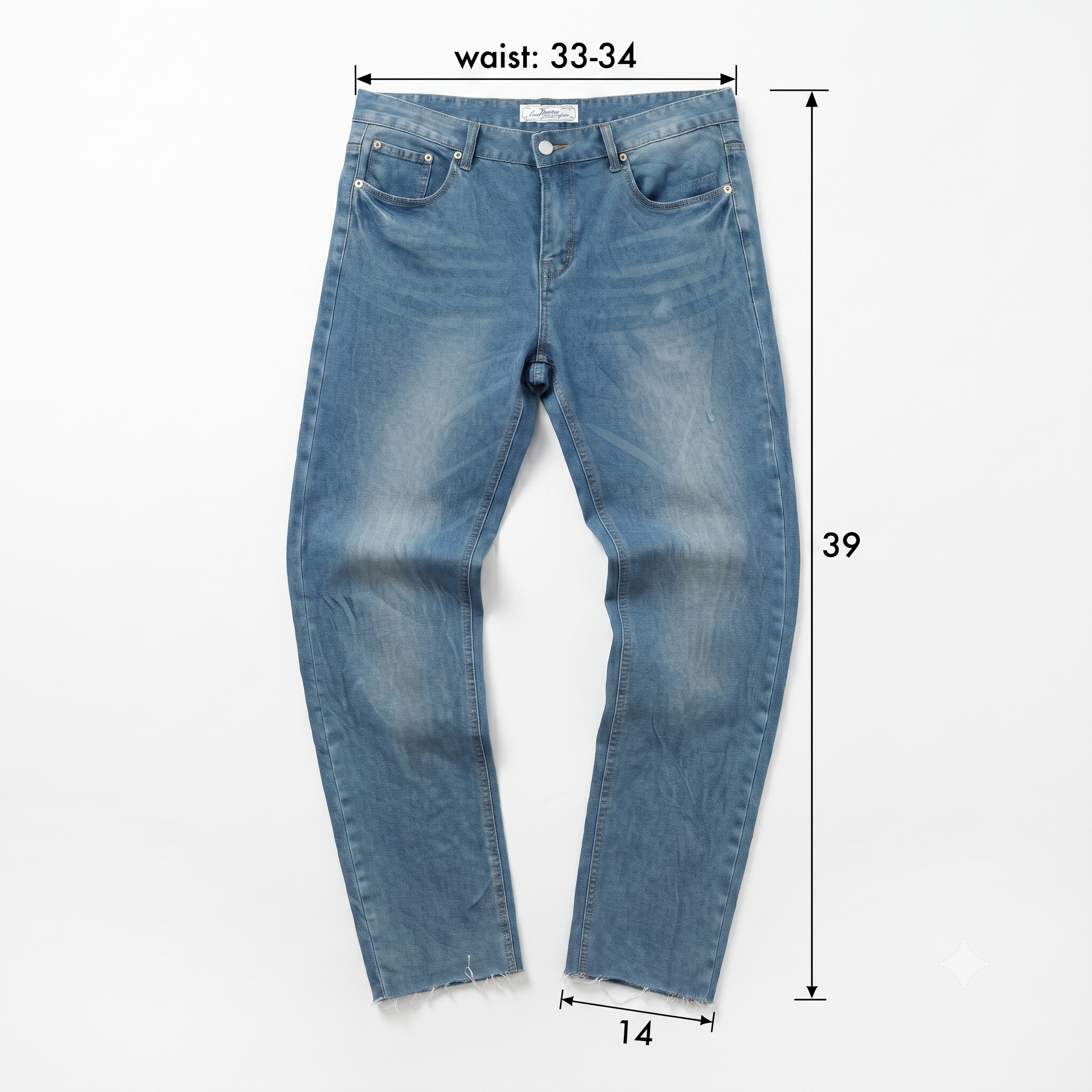 Thrifted Men's Diva Jean Blue Casual Denim Waist:33-34/ J1086
