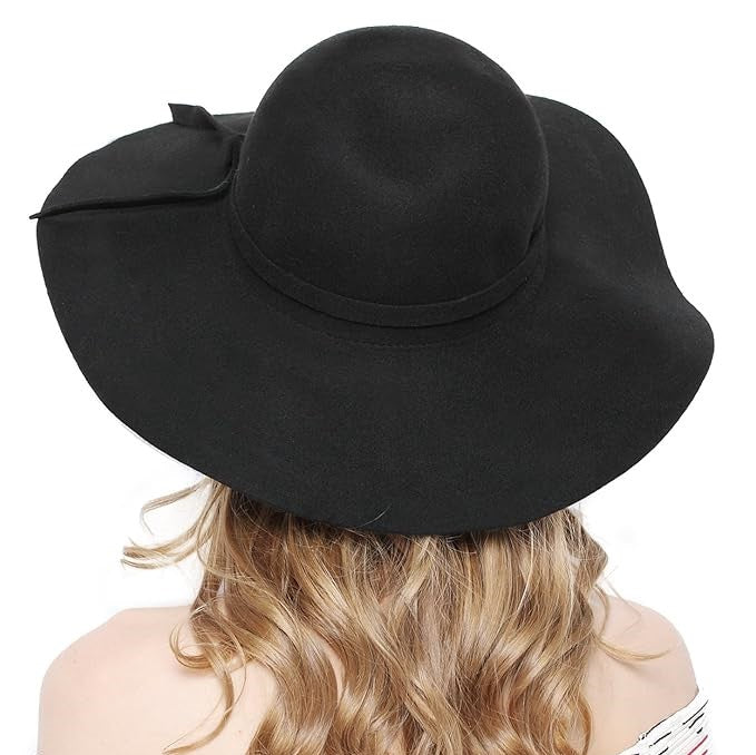 Premium Black Wool Thrifted Hat - Women's Warm Natural Knit Hat