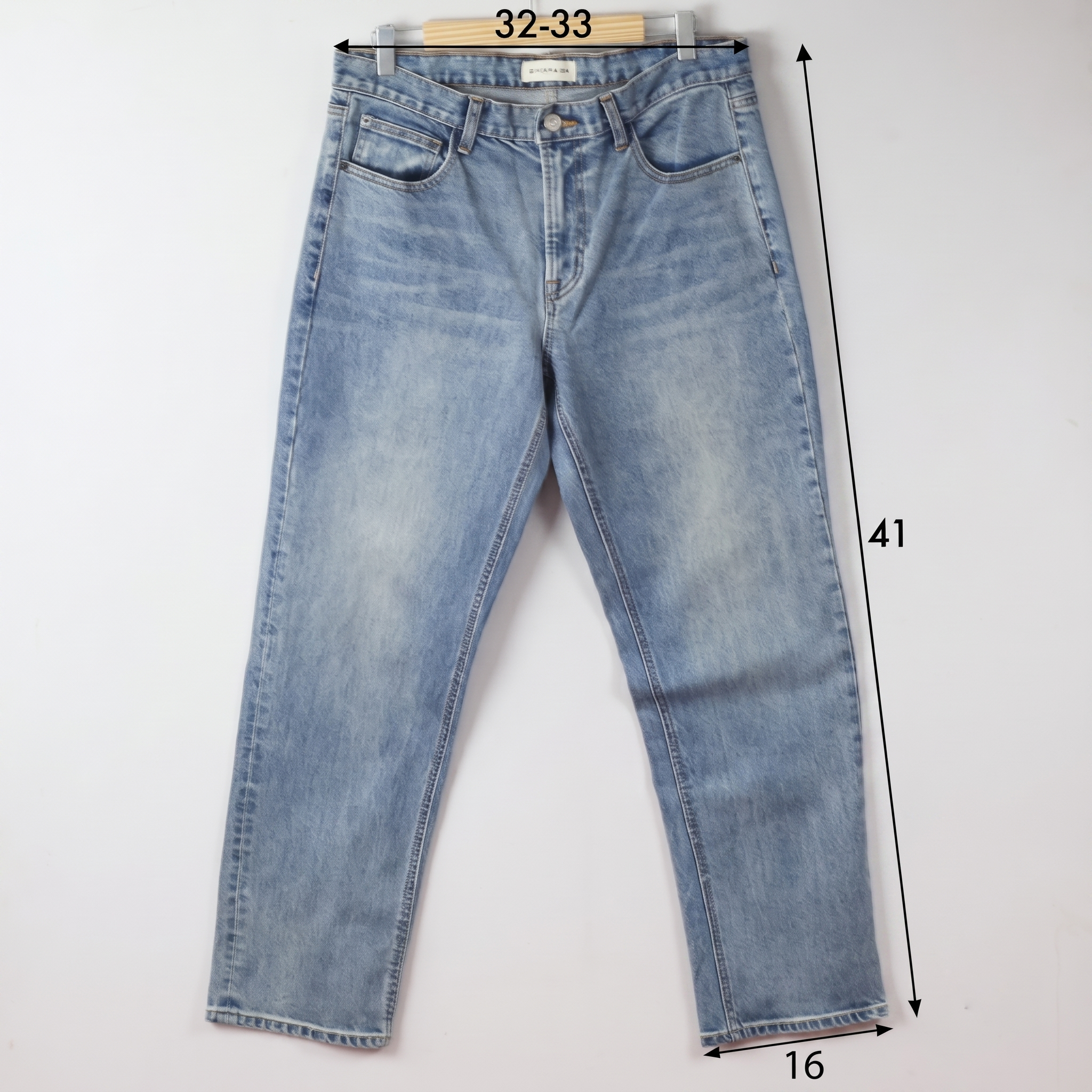 Thrifted Men's Giordano Washed Denim Trousers Waist: 32-33/ J1083
