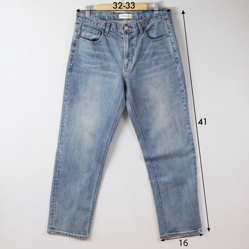 Thrifted Men's Giordano Washed Denim Trousers Waist: 32-33/ J1083
