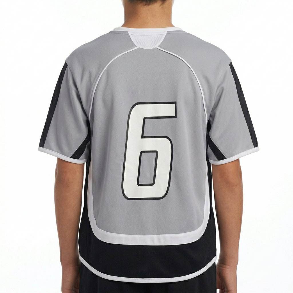 Gray Youth Soccer Jersey #6 - Tecumseh Optimist Club Athletic Tee