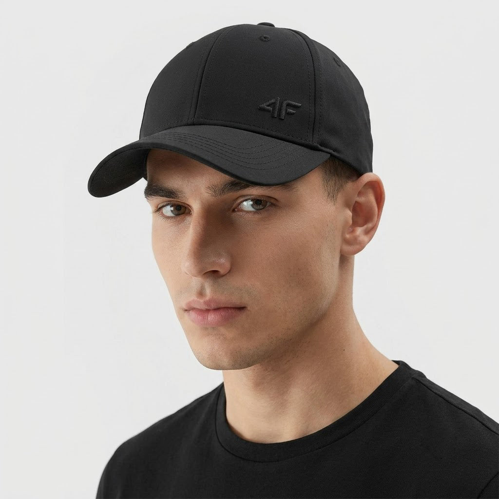 Thrifted 4F Minimalist Matte Black Athletic Hat | Size S/M