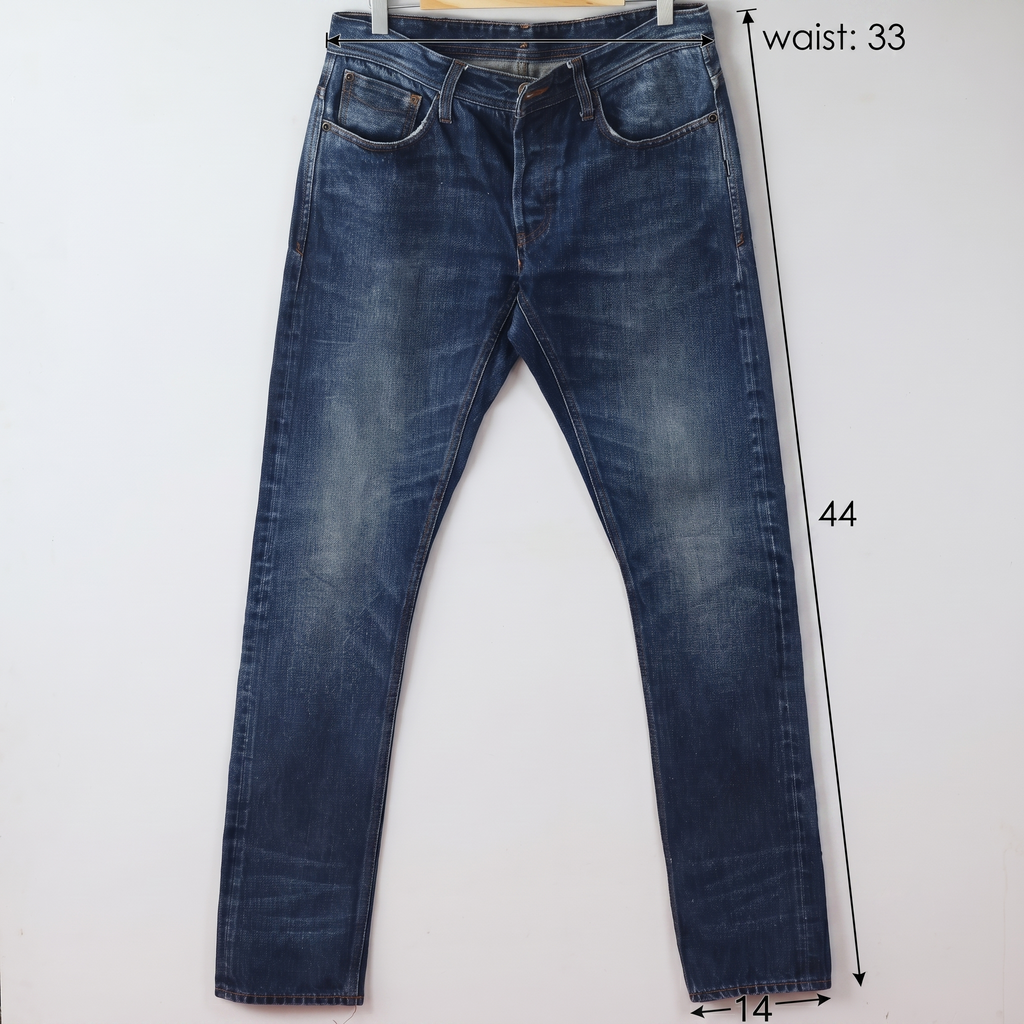 Thrifted Men's NN.07 James Classic Blue Denim Trousers Waist:33/ J1080