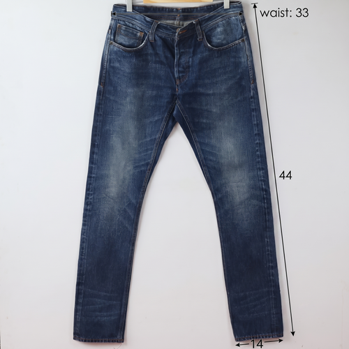 Thrifted Men's NN.07 James Classic Blue Denim Trousers Waist:33/ J1080