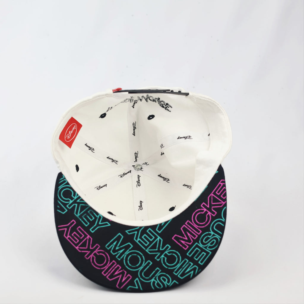 Vintage-Style Mickey Mouse Embroidered Flat Brim Thrifted Hat