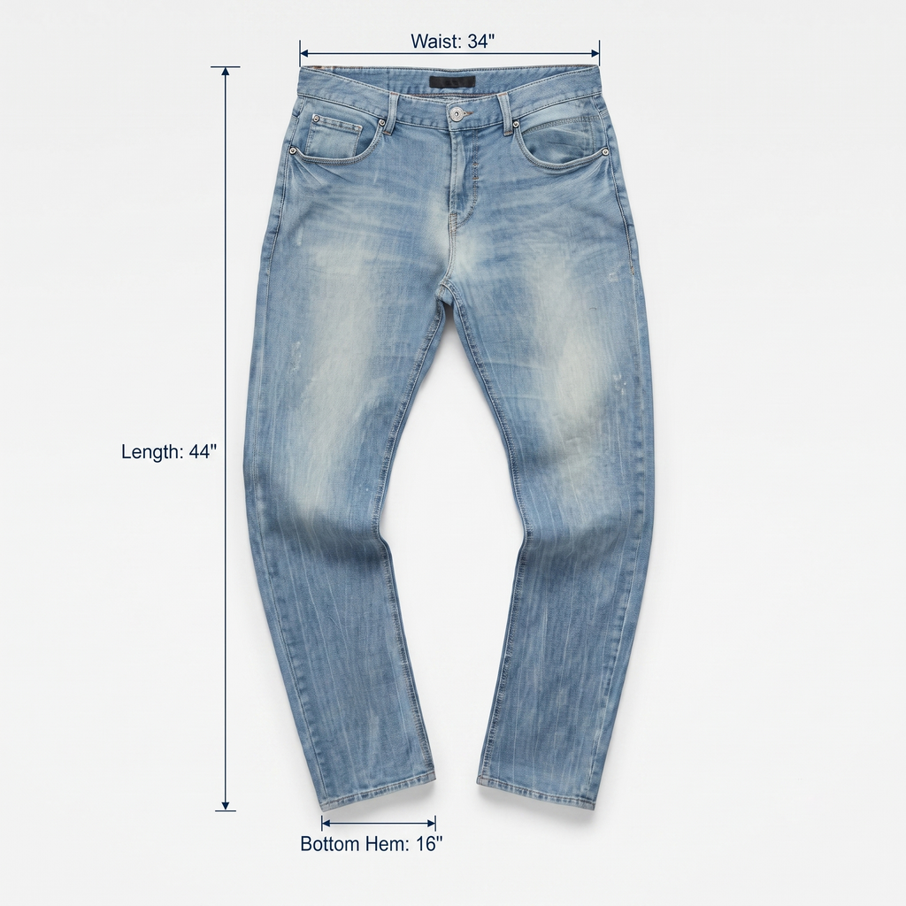 Thrifted Nix Men's Light Blue Straight Leg Jeans 34 Waist/ J1031