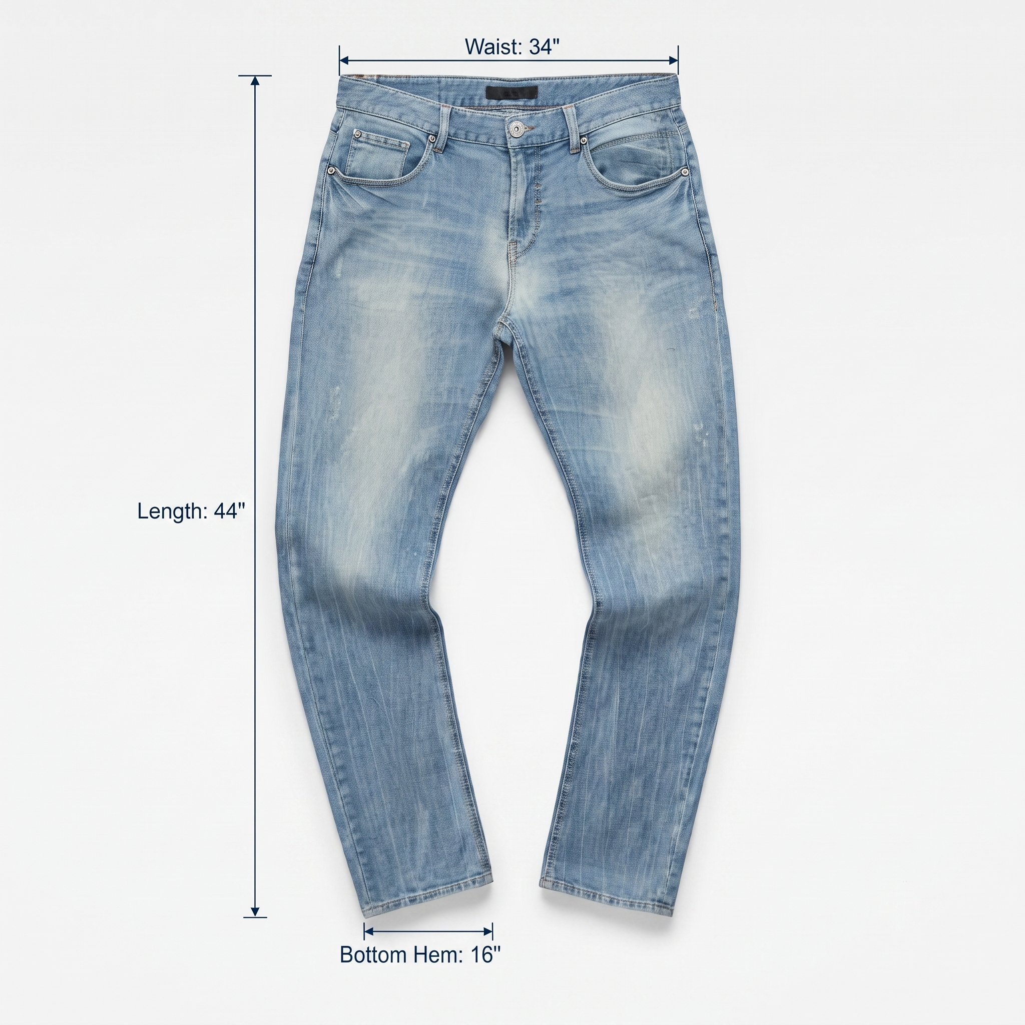 Thrifted Nix Men's Light Blue Straight Leg Jeans 34 Waist/ J1031