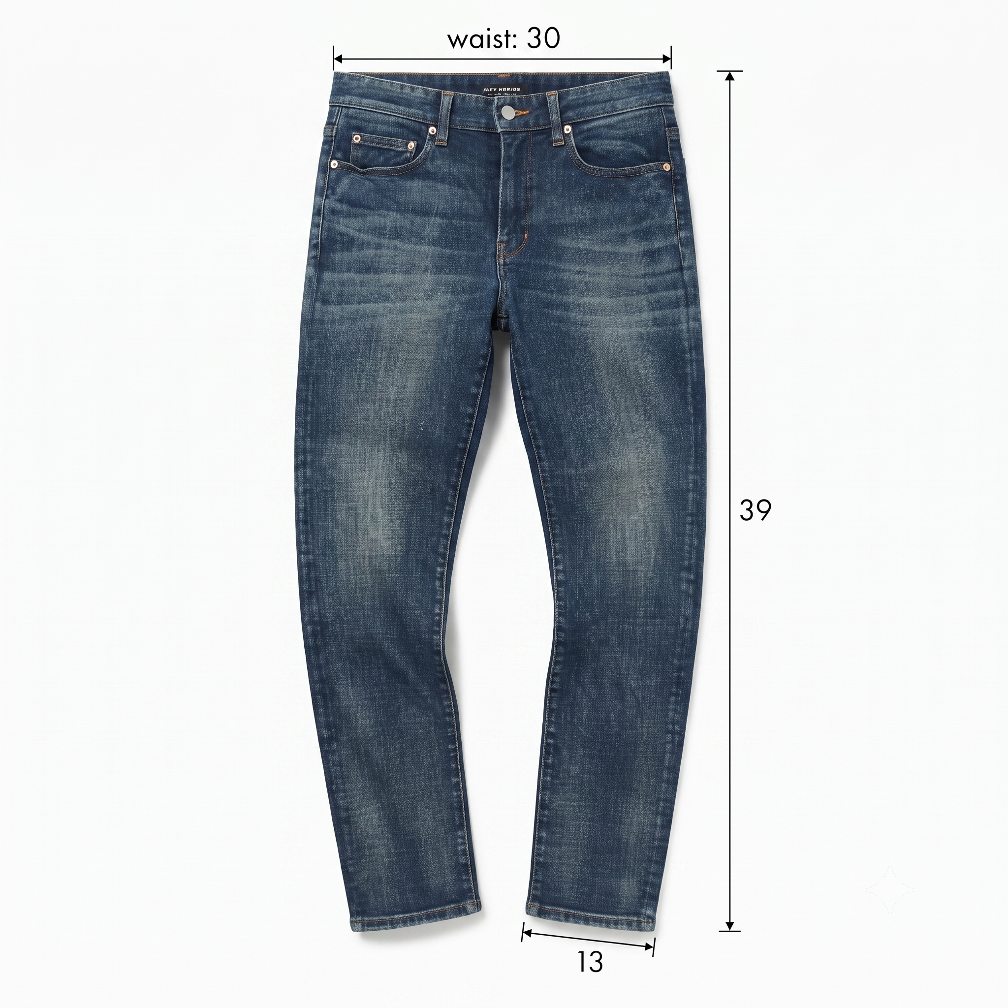Thrifted Men's Piece Worker Dark Wash Denim Trousers Waist:30/ J1090