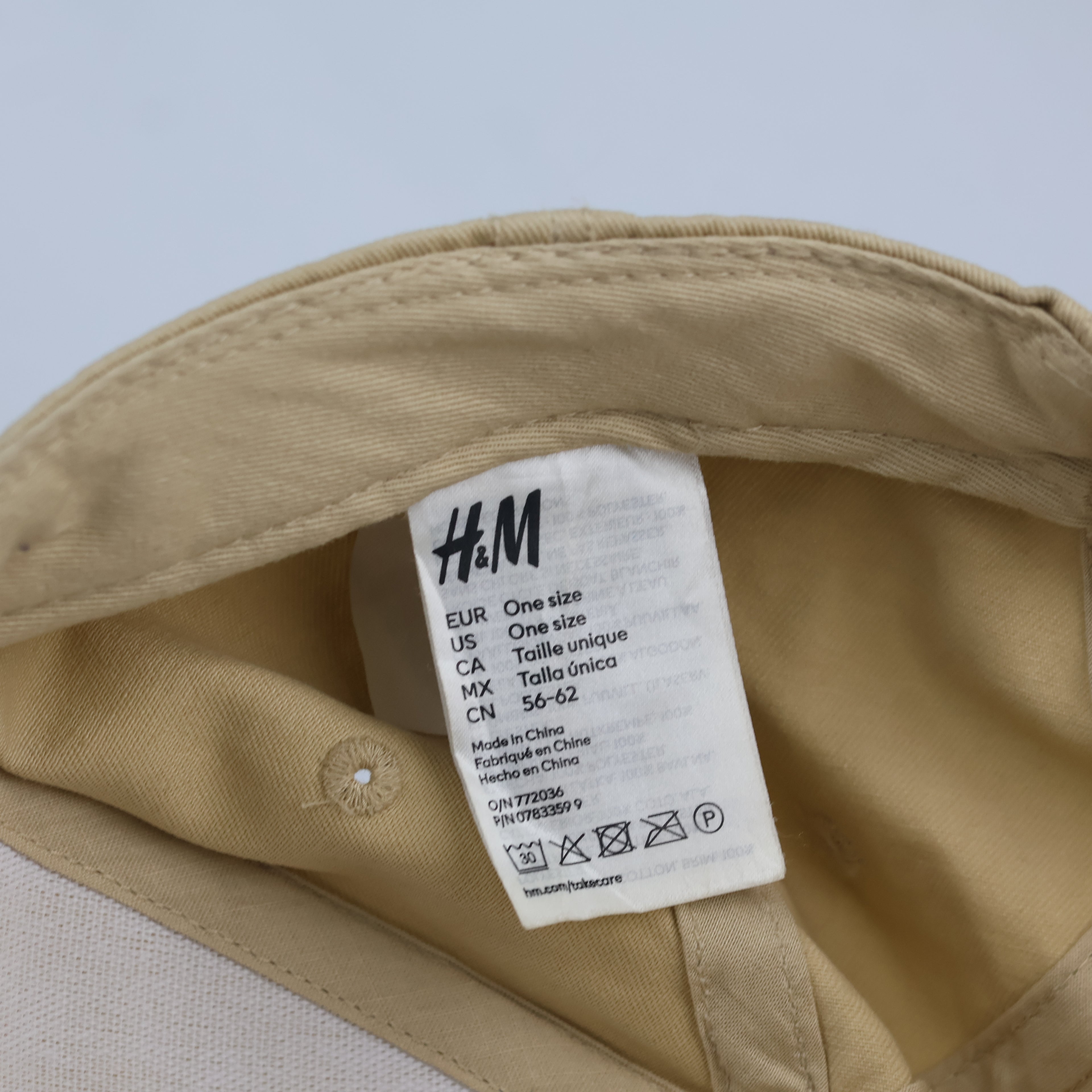 H&M Men NYC District Patch Khaki Thrifted Baseball Cap
