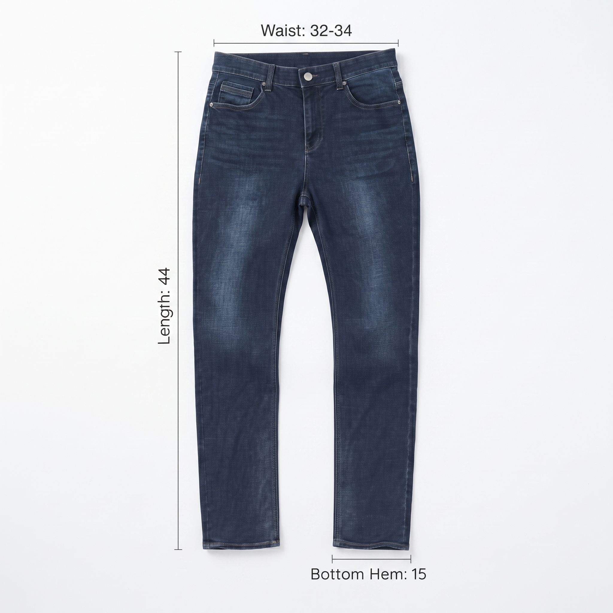 Thrifted Jambangee Men's Deep Indigo Blue Jeans 32-34 Waist/ J1038