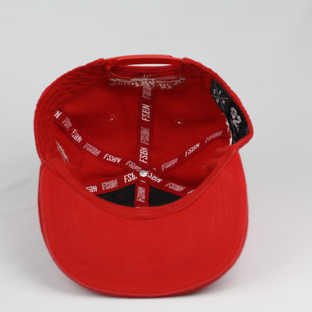Thrifted FSBN Basketball Sports Edition Red Snapback Hat