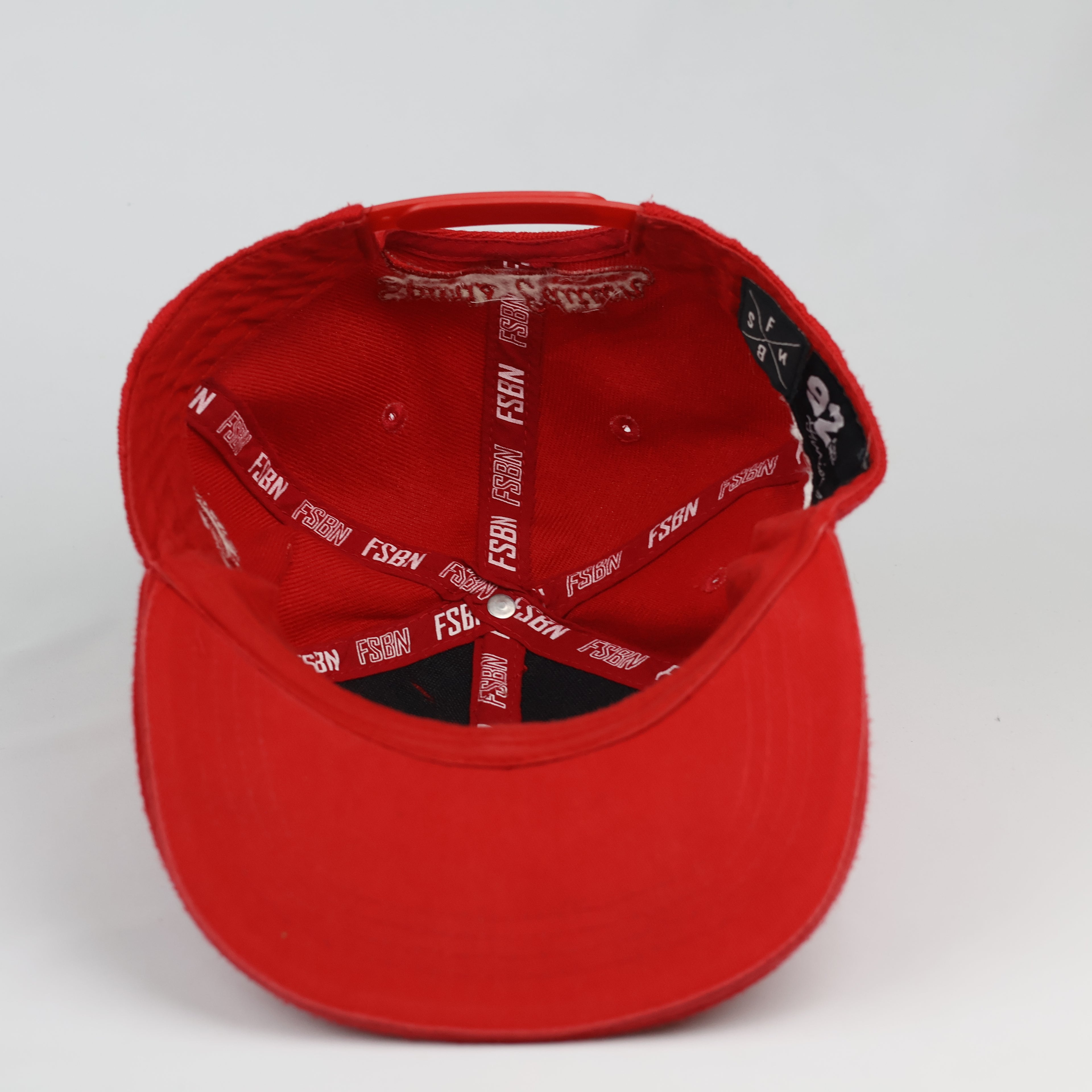 Thrifted FSBN Basketball Sports Edition Red Snapback Hat