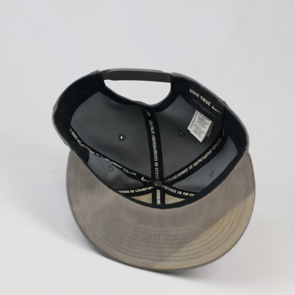 Thrifted Nike Spellout Flat Brim Cap | Adjustable Grey Snapback
