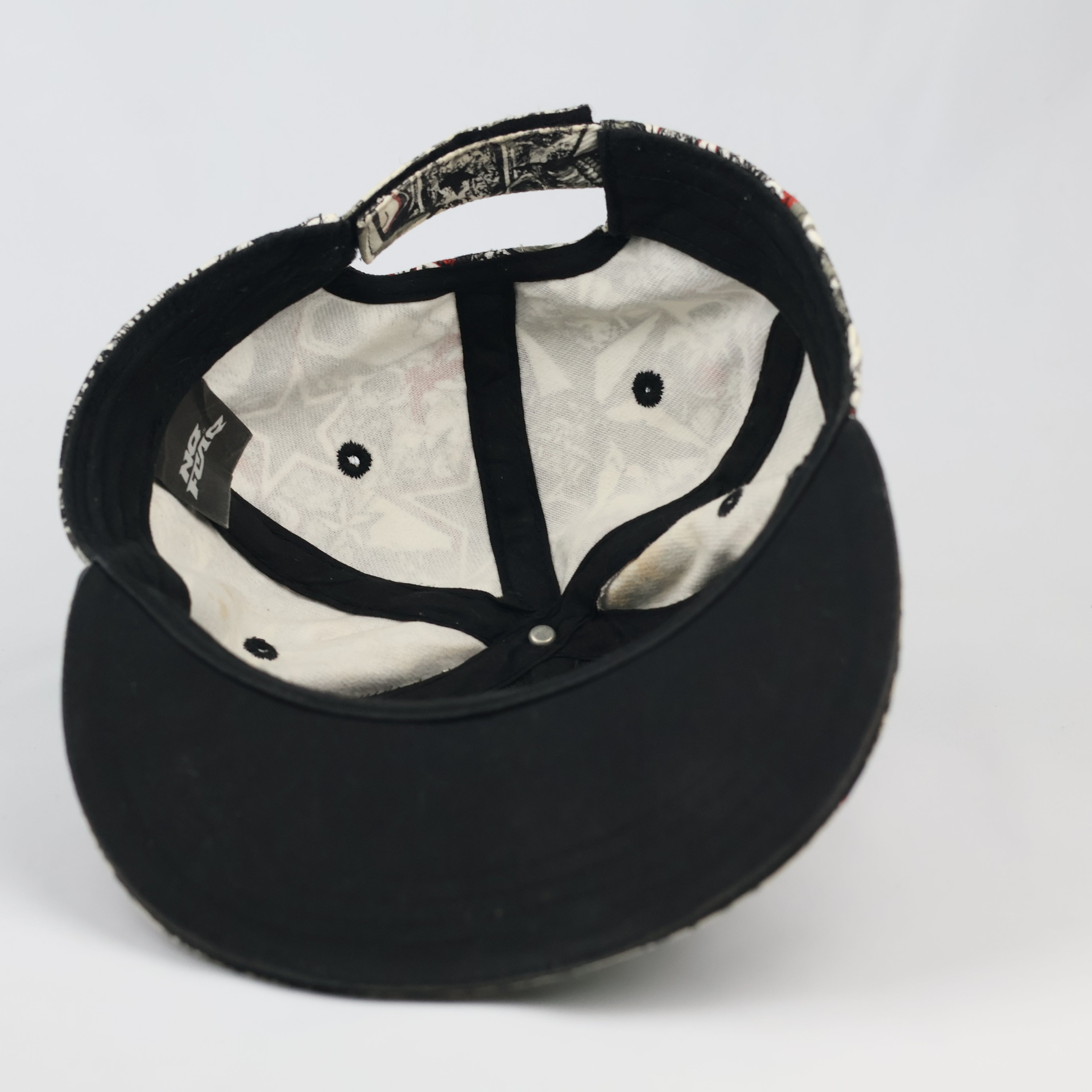 Thrifted No Fear Red Embroidered Logo Flat Brim Skate Cap