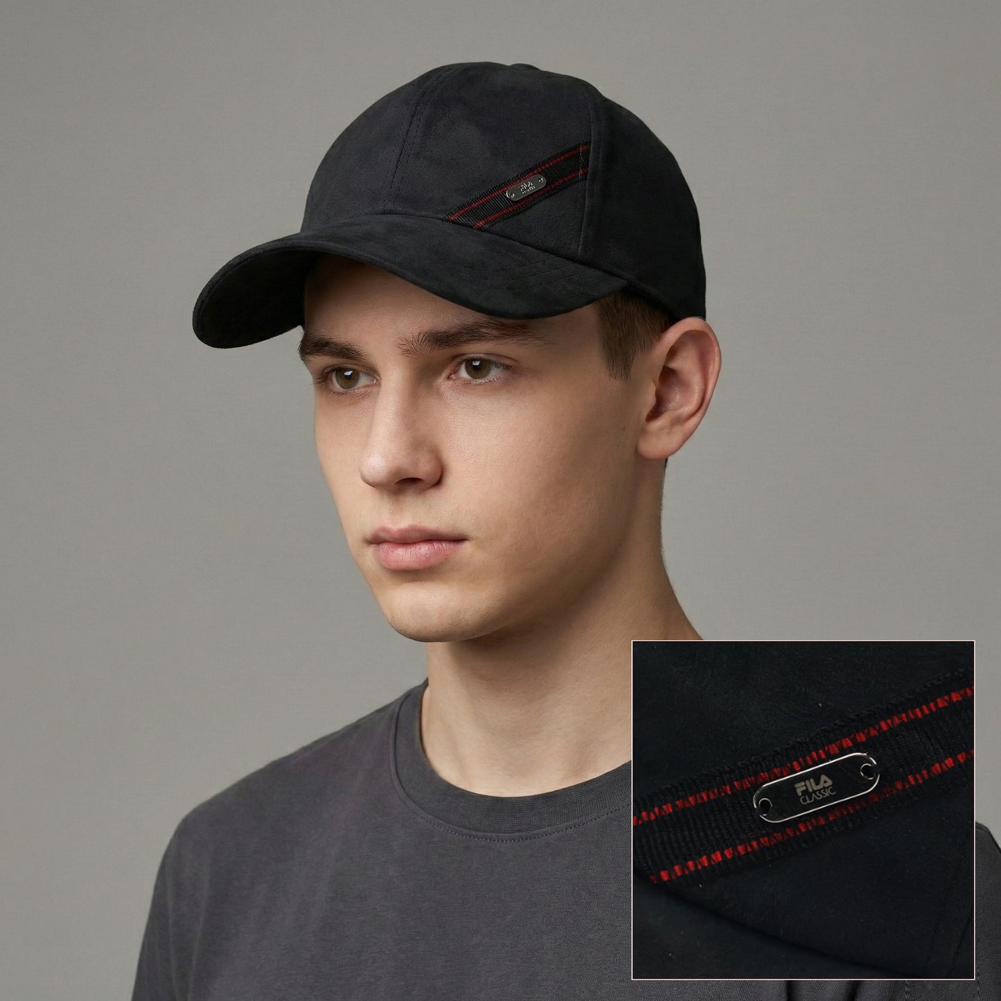 Vintage FILA Sportswear Adjustable Strapback Thrifted - Premium Black Dad Hat