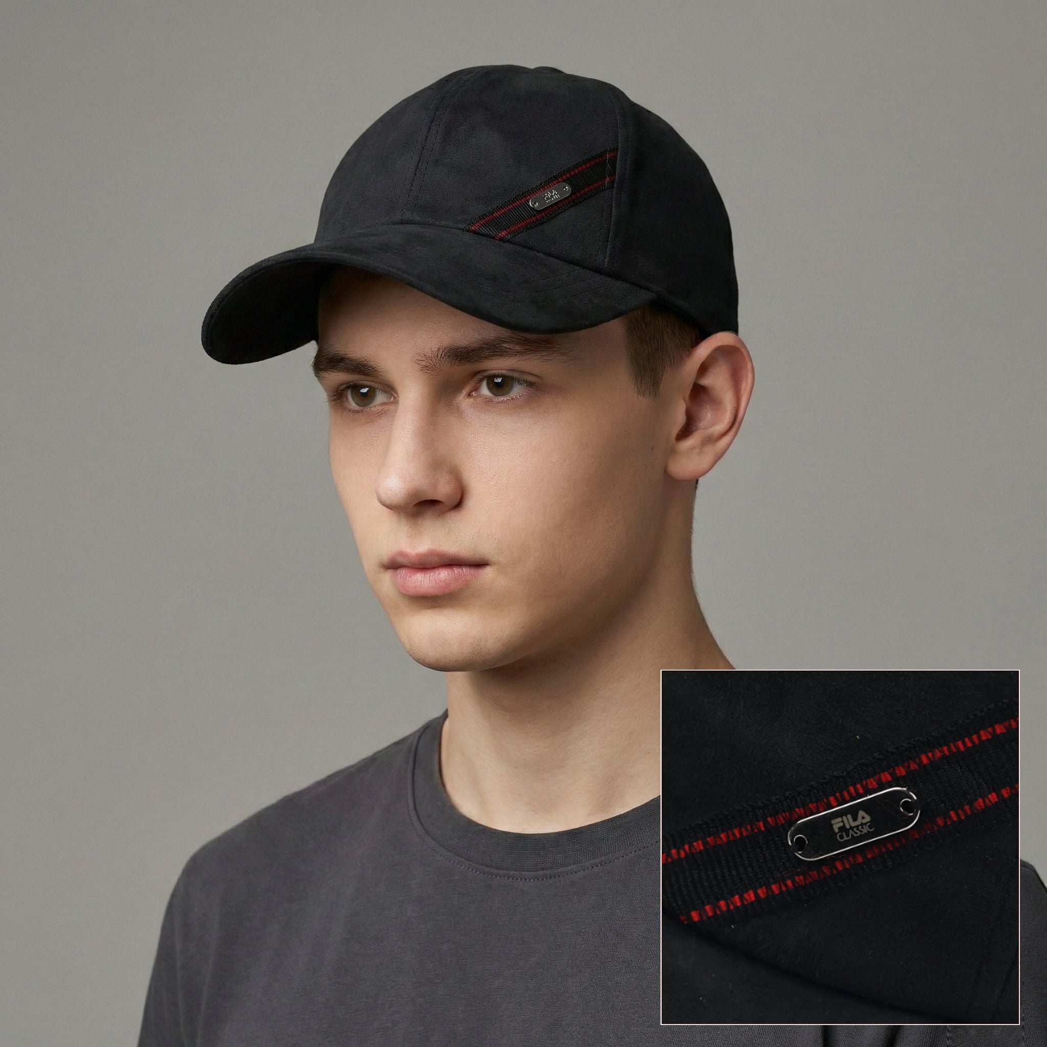 Vintage FILA Sportswear Adjustable Strapback Thrifted - Premium Black Dad Hat