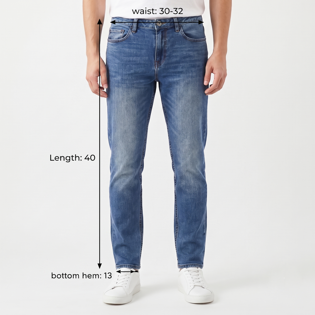 Thrifted Men's Giordano Washed Denim Trousers Waist: 30-32/ J1082