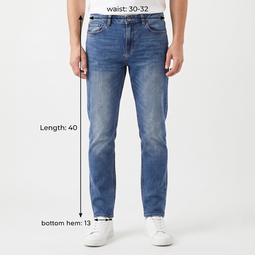 Thrifted Men's Giordano Washed Denim Trousers Waist: 30-32/ J1082