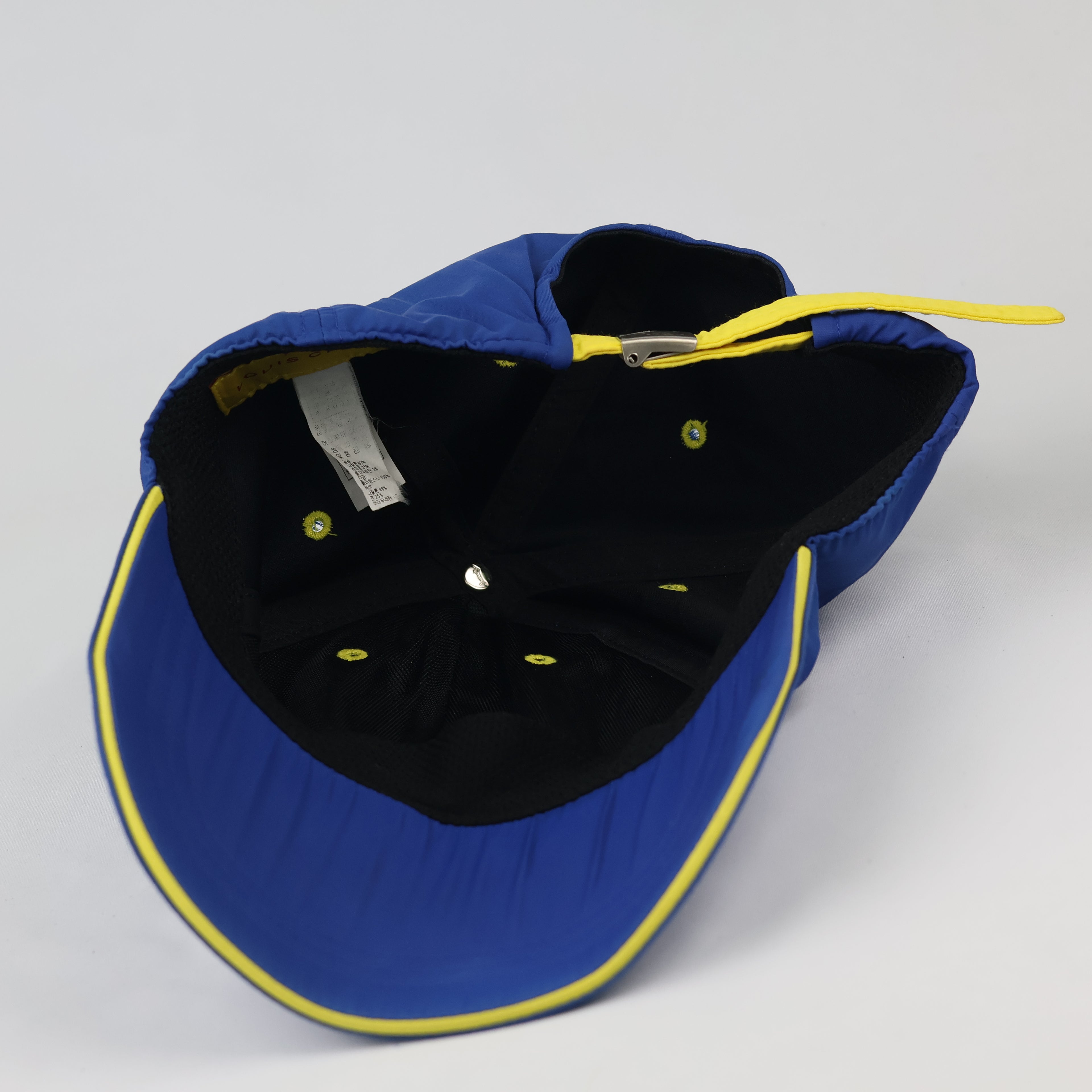 Thrifted Louis Castel Dachshund Logo Hat | Blue & Yellow Strapback