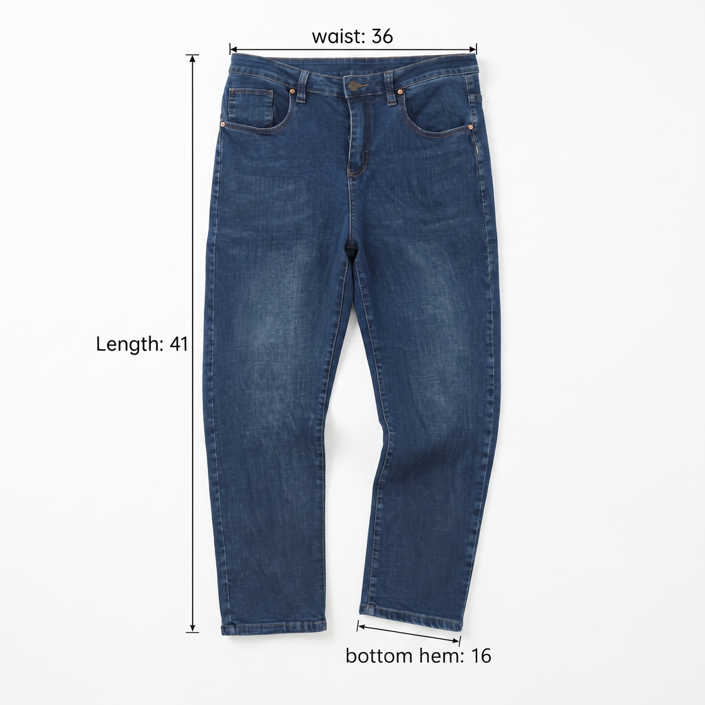 Thrifted Men's Casual Dark Blue Denim Trousers Waist:36/ J1091