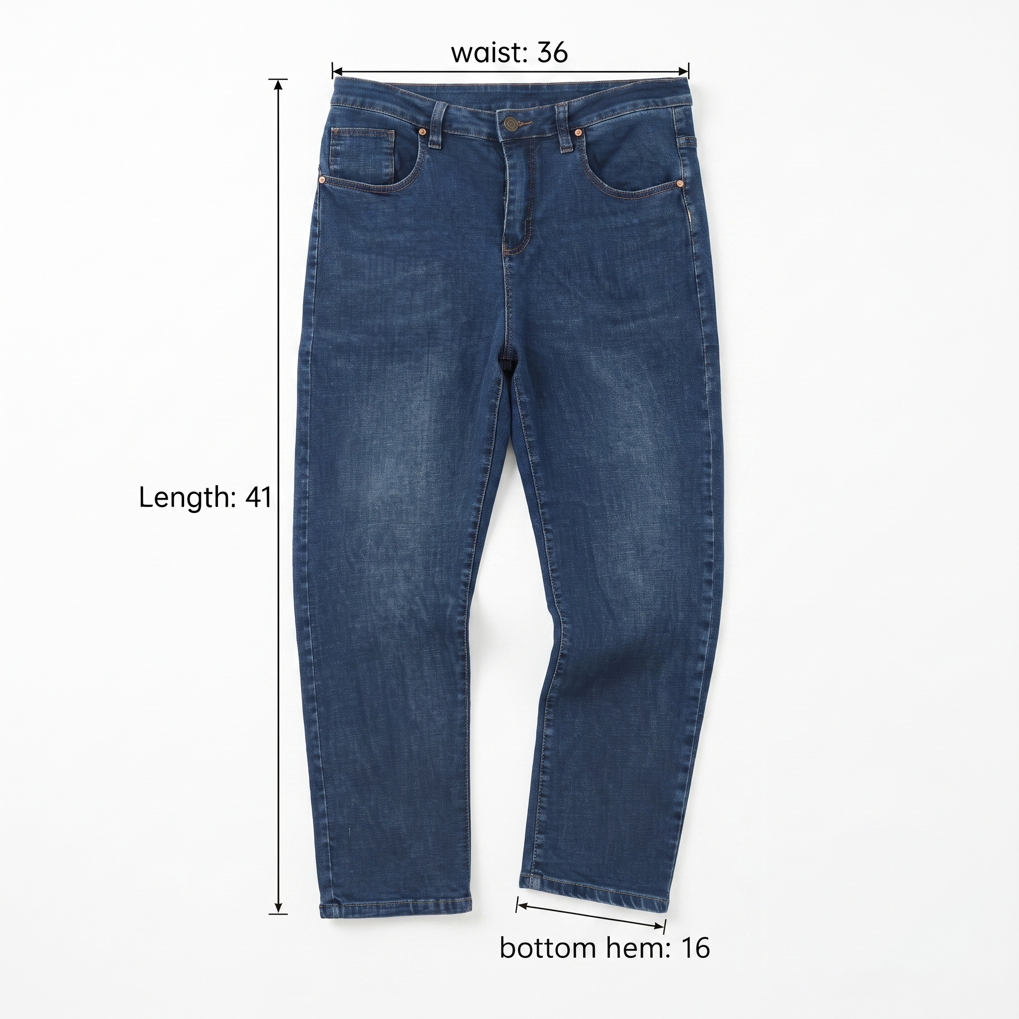 Thrifted Men's Casual Dark Blue Denim Trousers Waist:36/ J1091