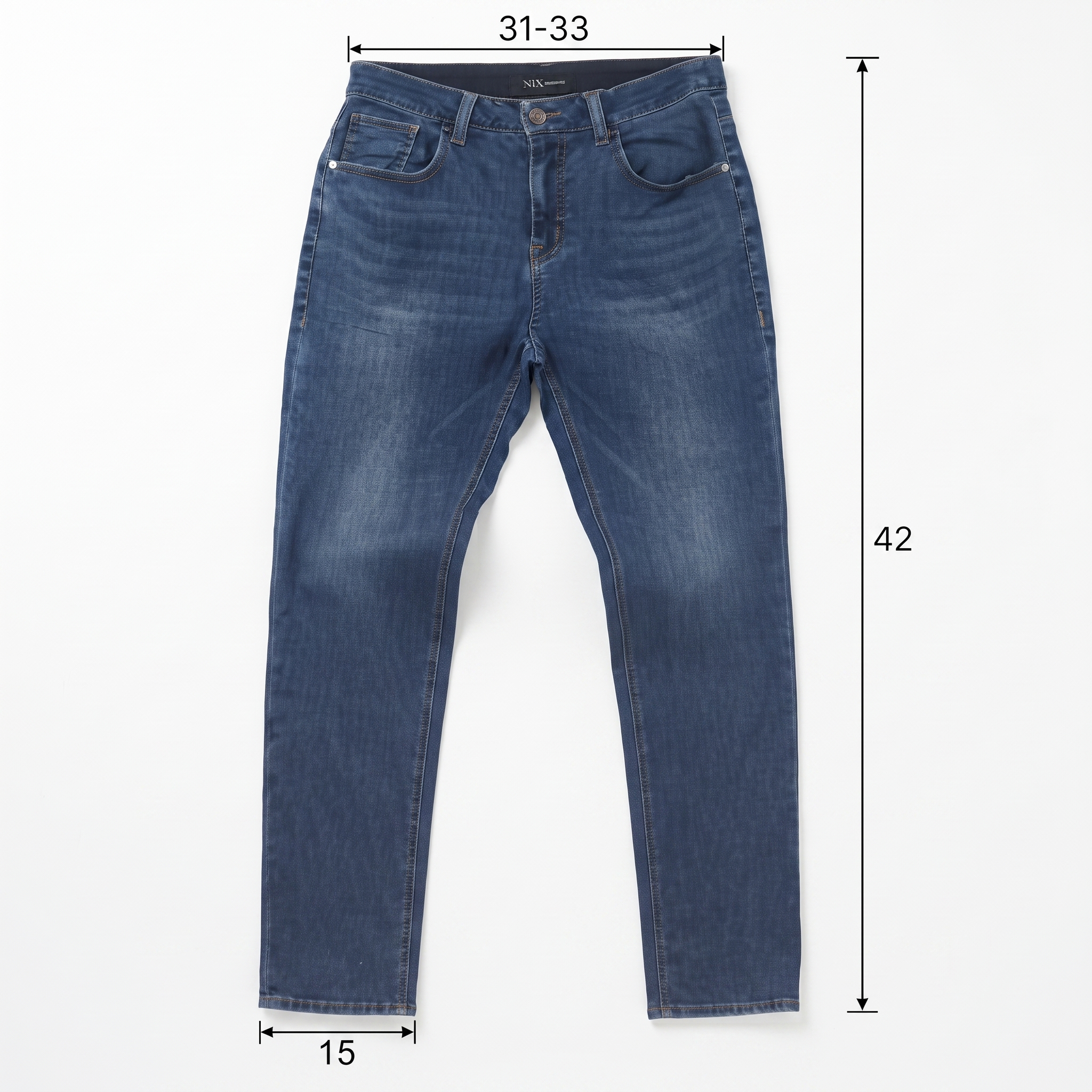 Thrifted NIX Est1994 Blue Denim Straight Jeans Waist:31-33/ J1103