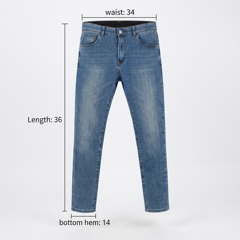 Jeans Trade Maker Light Wash Straight Leg Denim Waist:34/ J1109