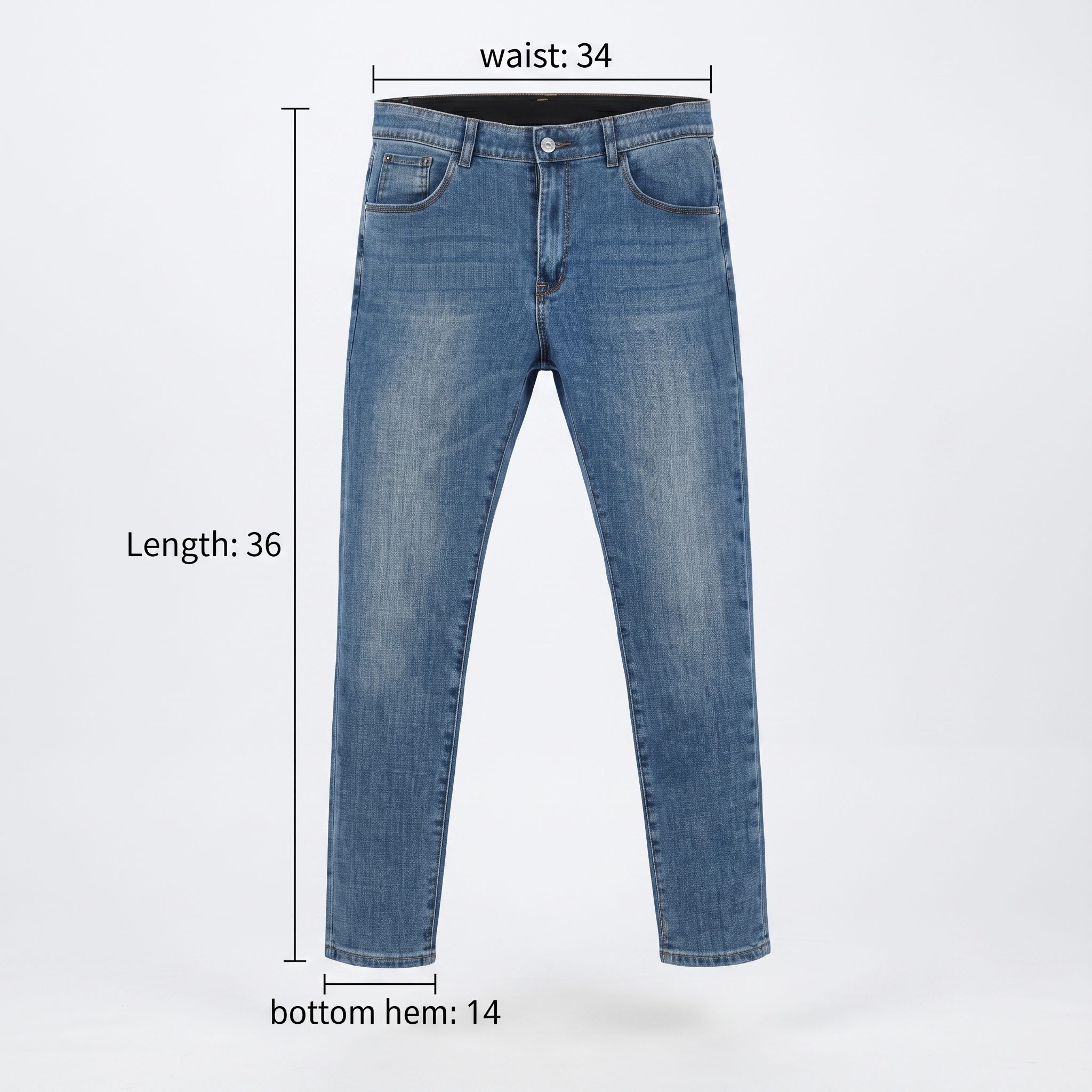 Jeans Trade Maker Light Wash Straight Leg Denim Waist:34/ J1109