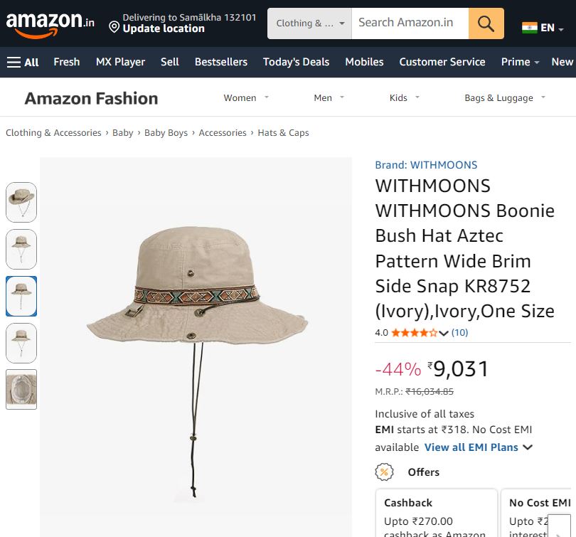 Vintage Explorer Wide Brim Safari Thrifted Hat – Khaki & Black Boonie Hat