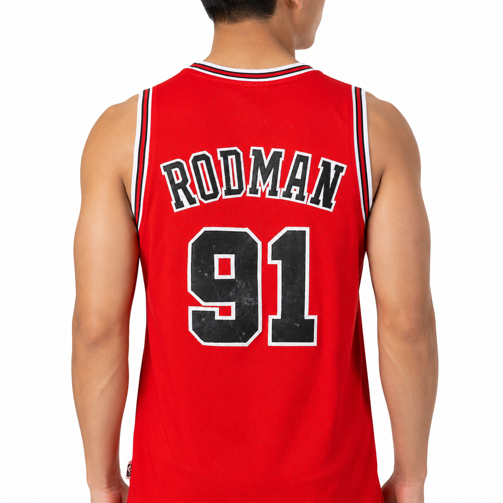 Vintage Adidas NBA Chicago Bulls Dennis Rodman #91 Hardwood Classics Jersey