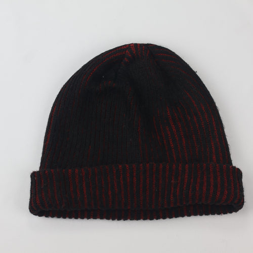 Adult Unisex Red/Black Ombre Thrifted Cap - Warm Soft Winter Headwear
