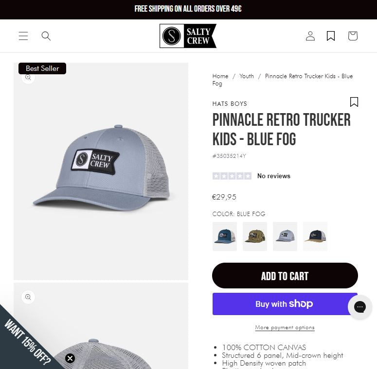 Vintage Salty Crew Surf Cap | Retro Two-Tone Mesh Trucker Hat