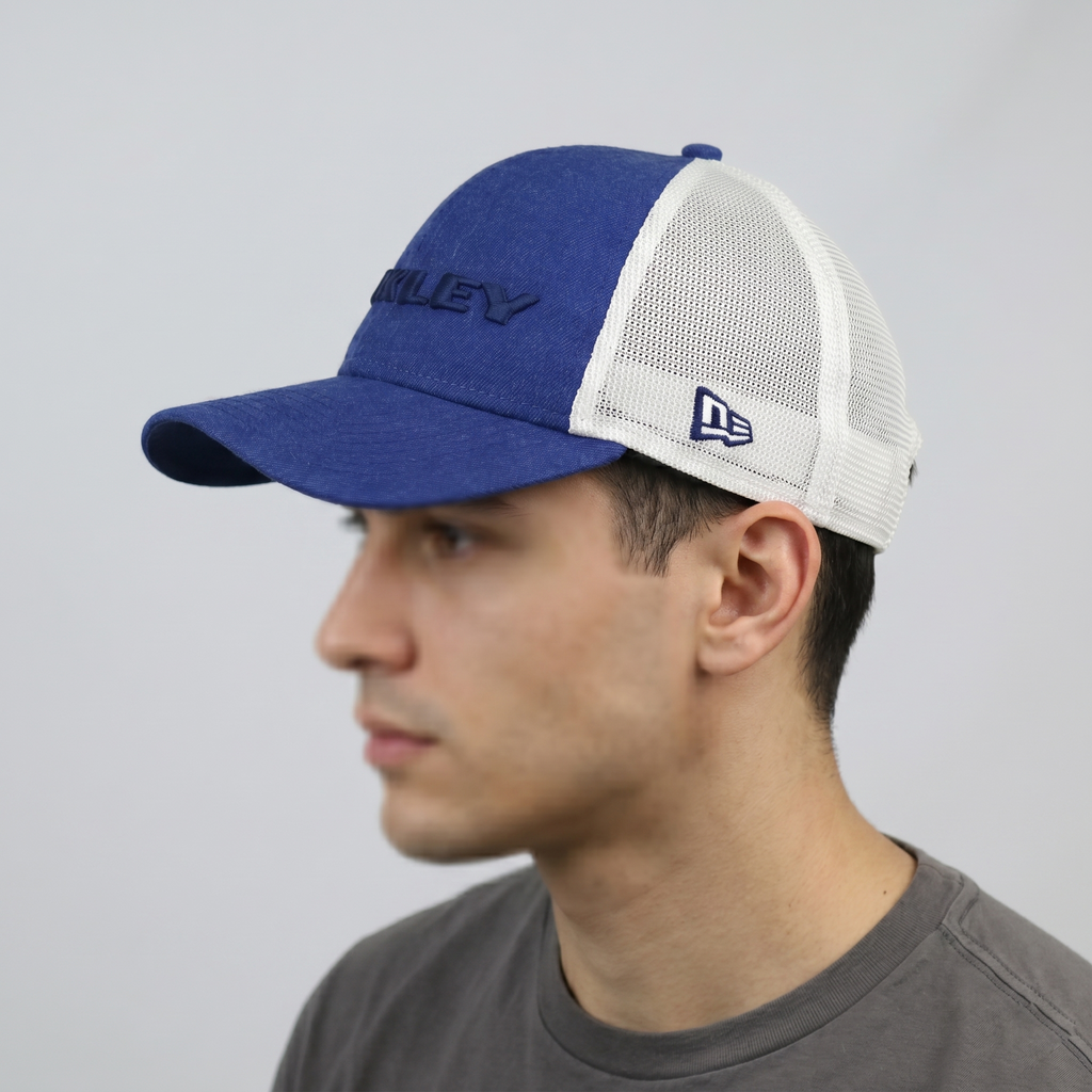 New Era 9FORTY Oakley Embroidered Royal Blue Trucker Hat