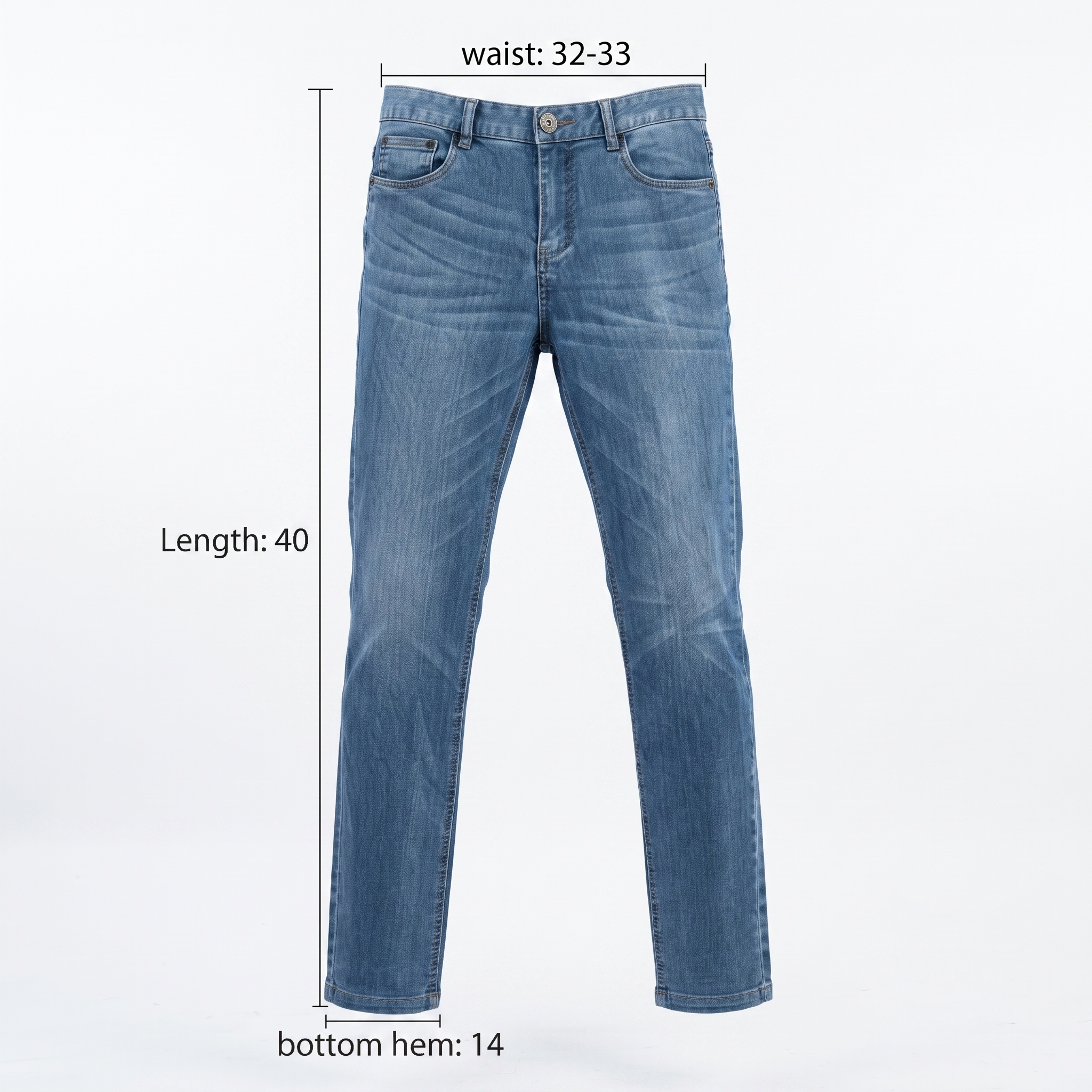 Thrifted MUT JU BRU Denim Light Wash Straight Jeans Waist: 32-33/ J1107