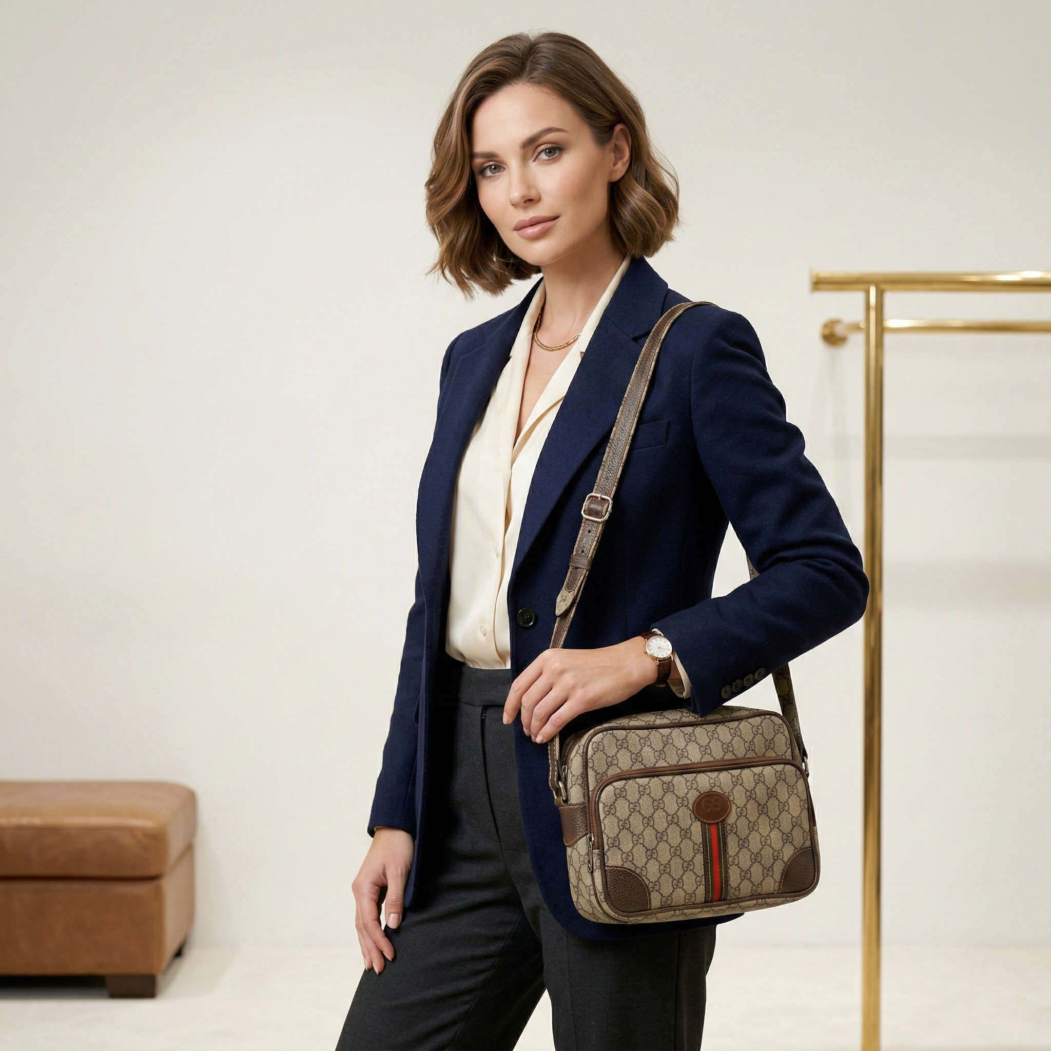 Vintage Premium Quality Collection Monogram Crossbody Shoulder Bag