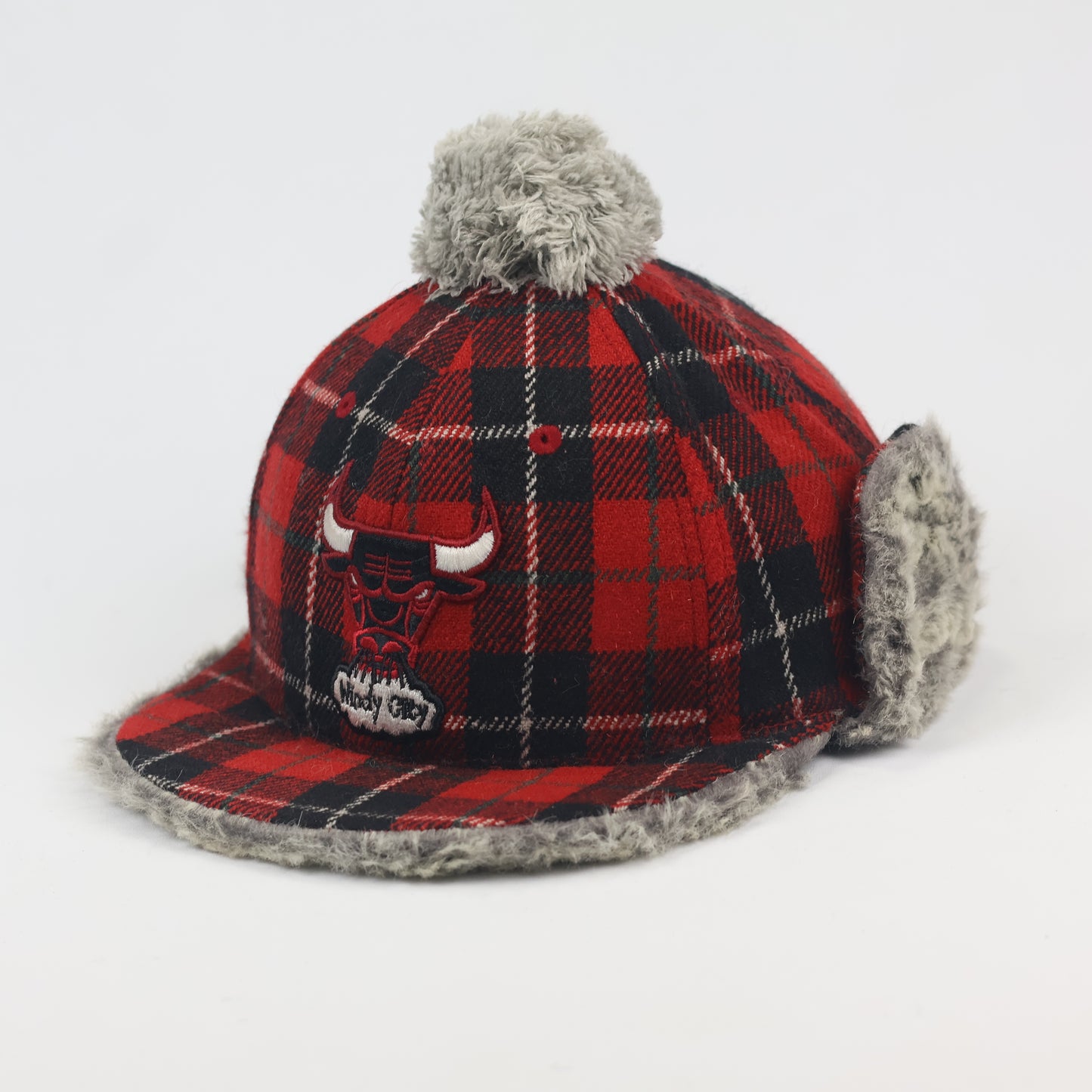 Vintage NBA Chicago Bulls Plaid Trapper Thrifted Hat - Windy City Edition