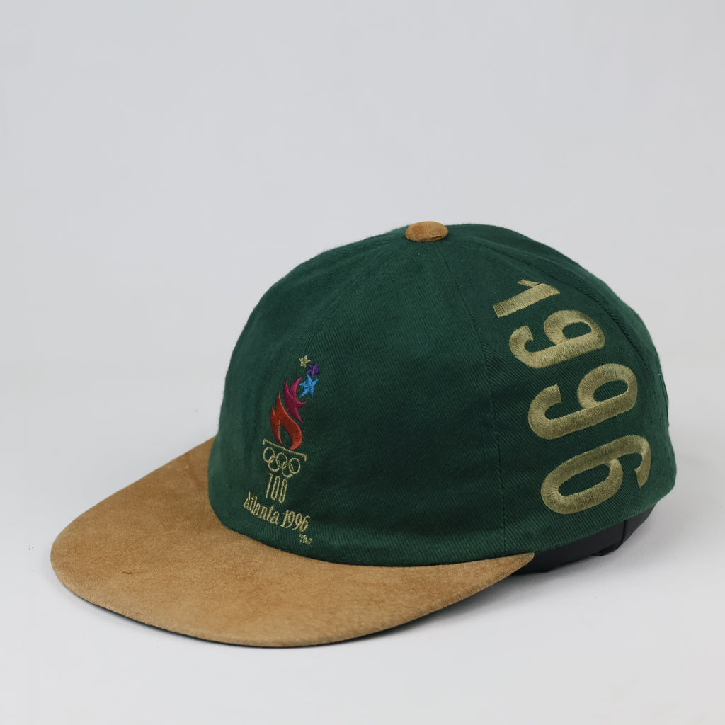 Thrifted 1996 Atlanta Olympics Green Cap | Suede Brim Strapback