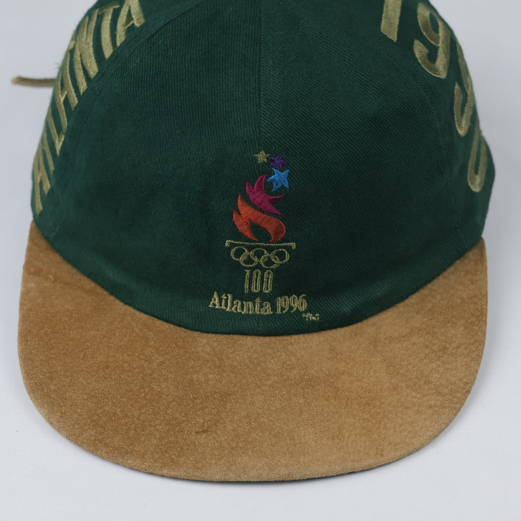 Thrifted 1996 Atlanta Olympics Green Cap | Suede Brim Strapback