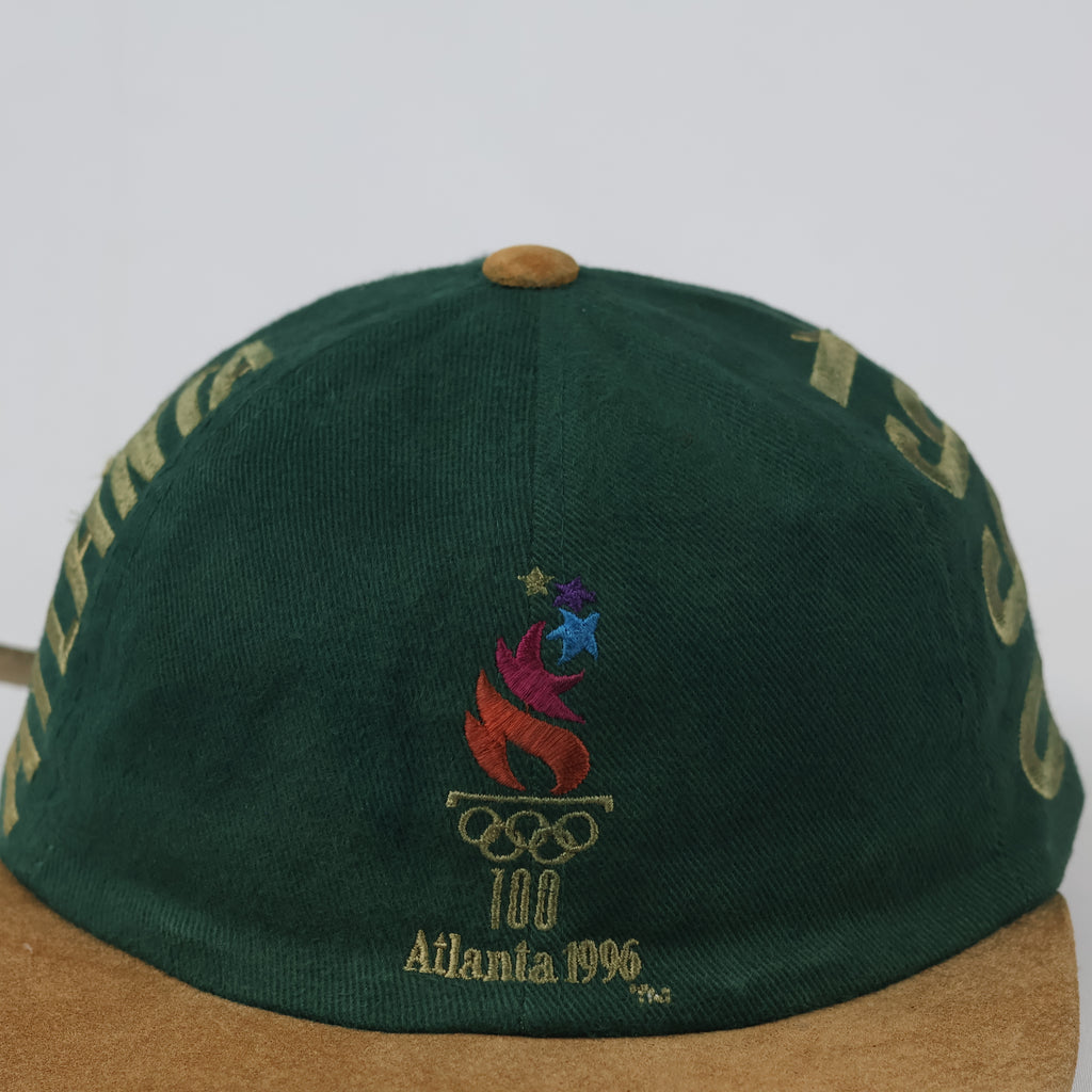 Thrifted 1996 Atlanta Olympics Green Cap | Suede Brim Strapback