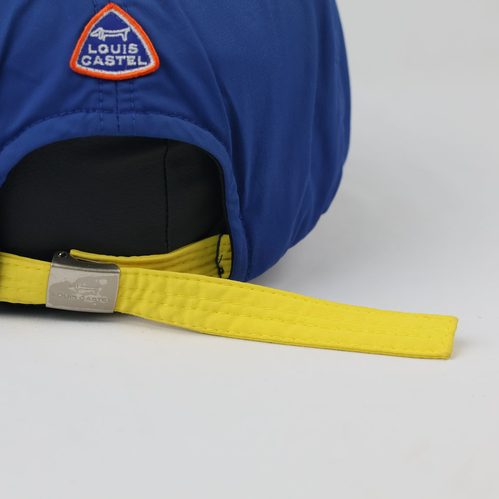 Thrifted Louis Castel Dachshund Logo Hat | Blue & Yellow Strapback