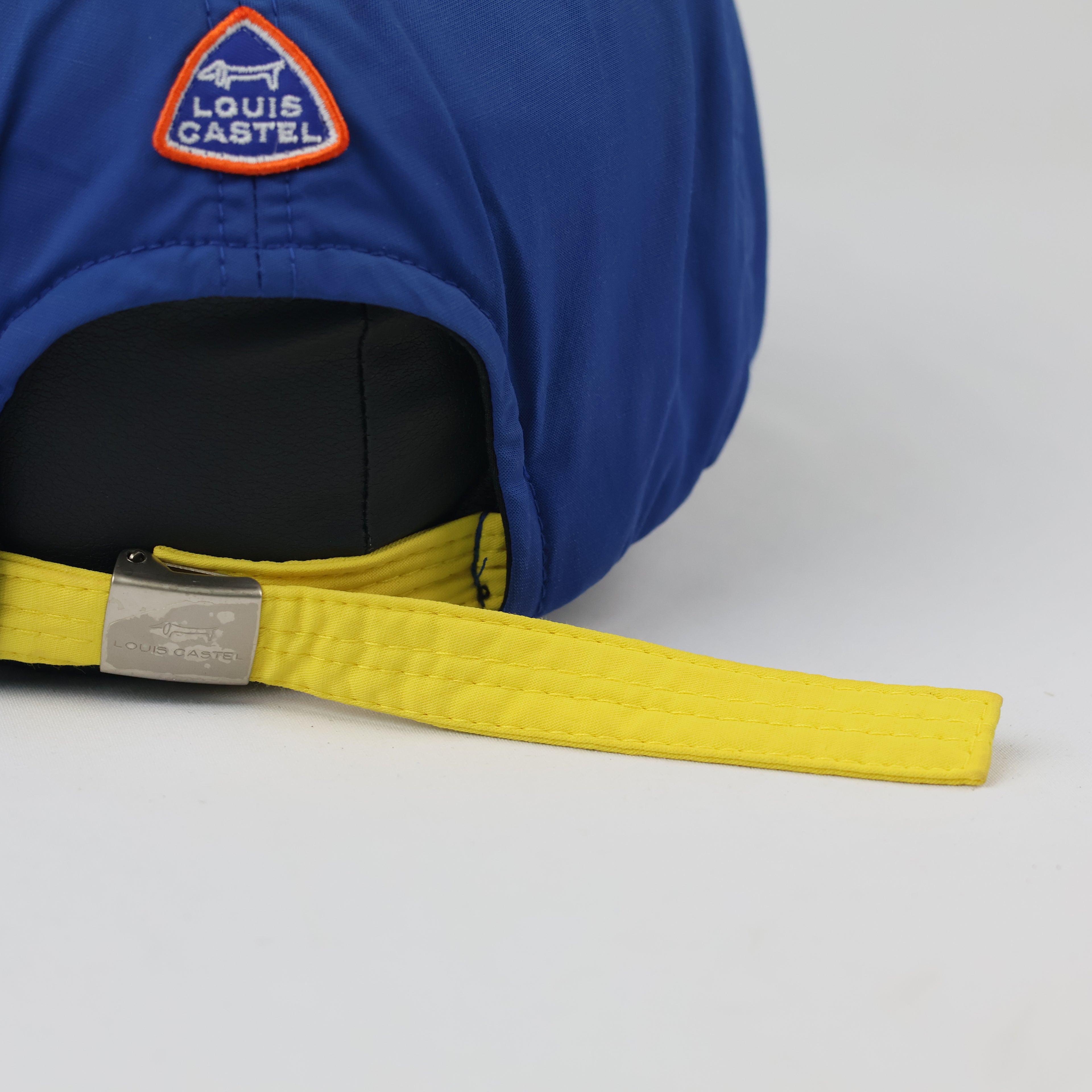 Thrifted Louis Castel Dachshund Logo Hat | Blue & Yellow Strapback