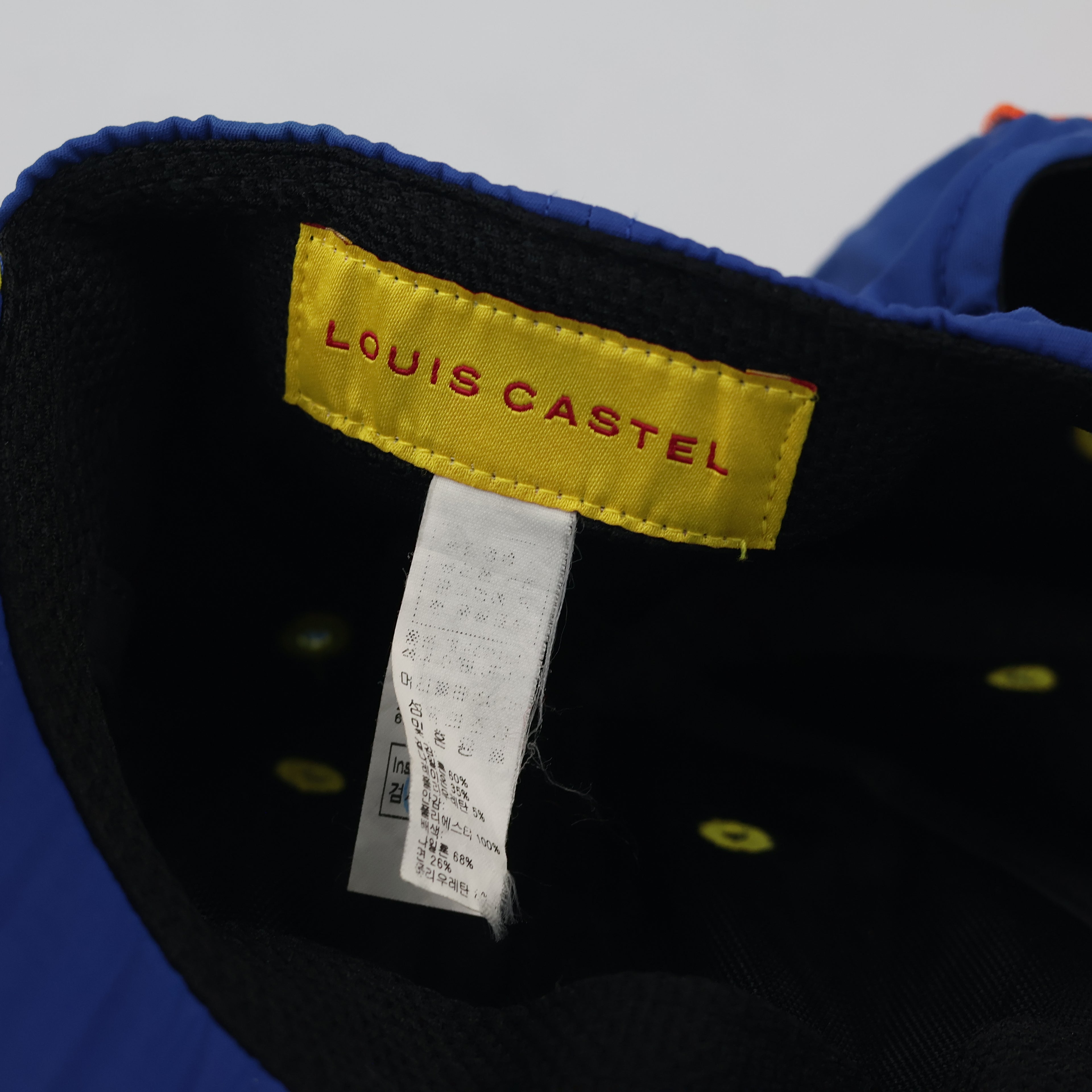 Thrifted Louis Castel Dachshund Logo Hat | Blue & Yellow Strapback