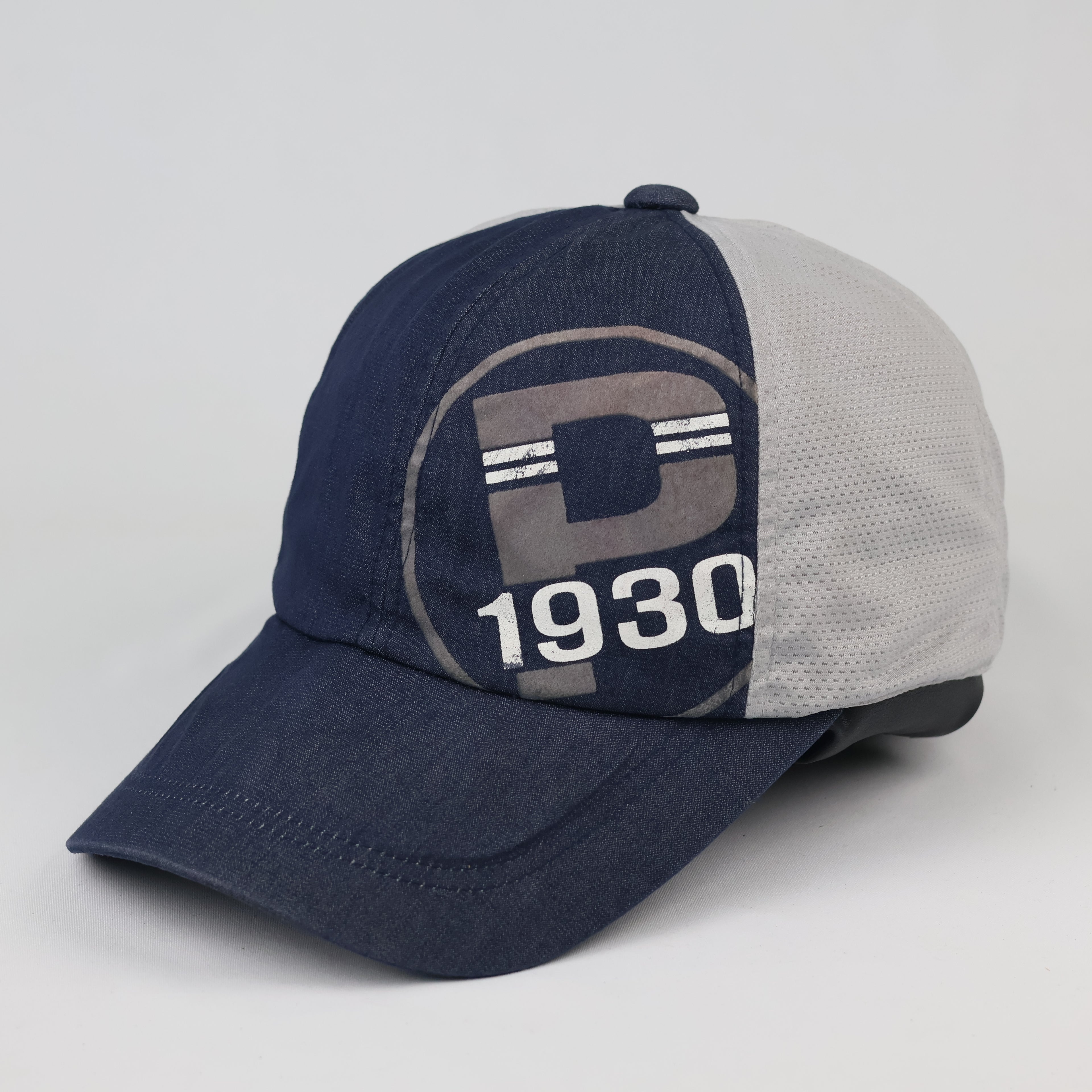 Thrifted Disney Navy Blue & Grey Mesh Cap | Retro 1930 Graphic