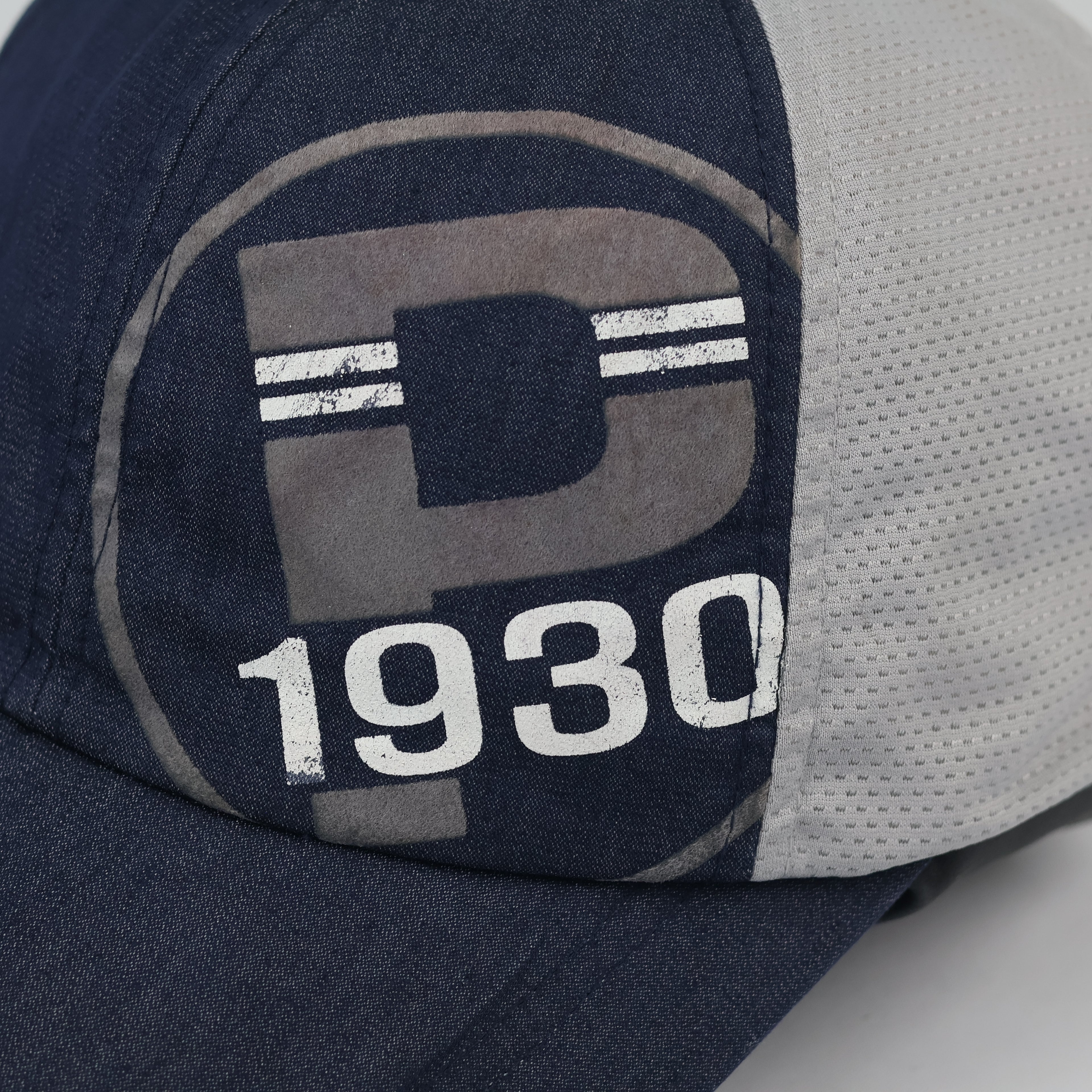 Thrifted Disney Navy Blue & Grey Mesh Cap | Retro 1930 Graphic