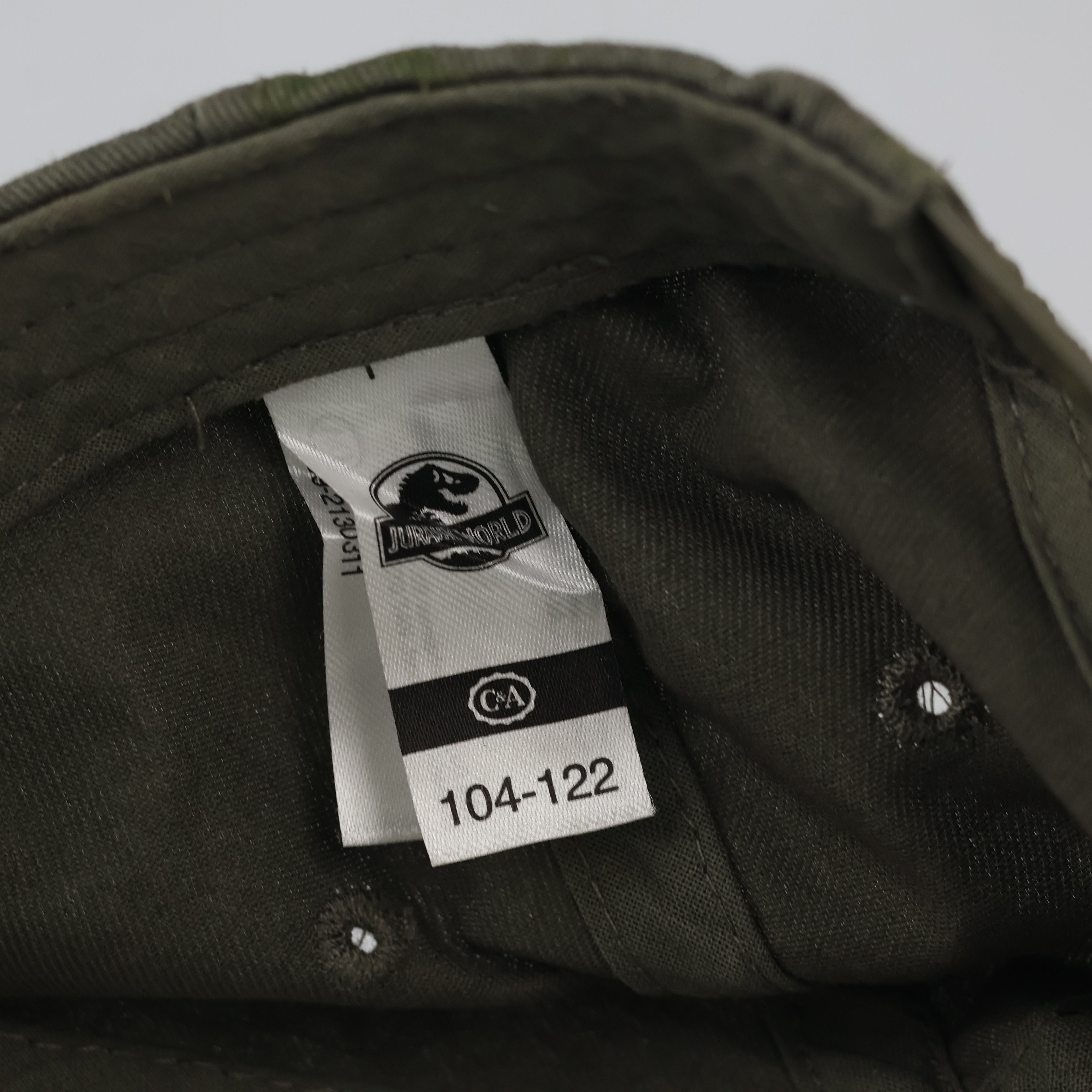 Thrifted Jurassic World Kids Cap | Olive Green All-Over Print Hat